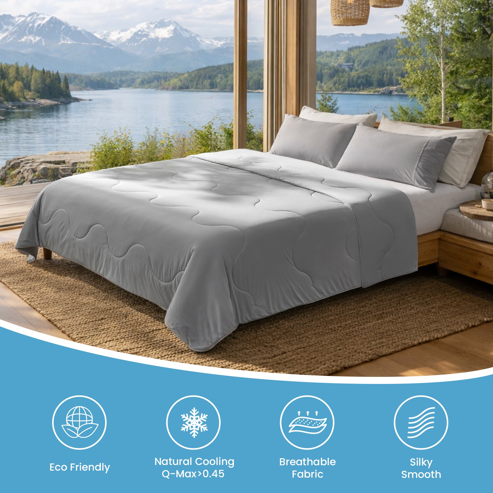 breathable cooling comforter#Color_Dark Grey