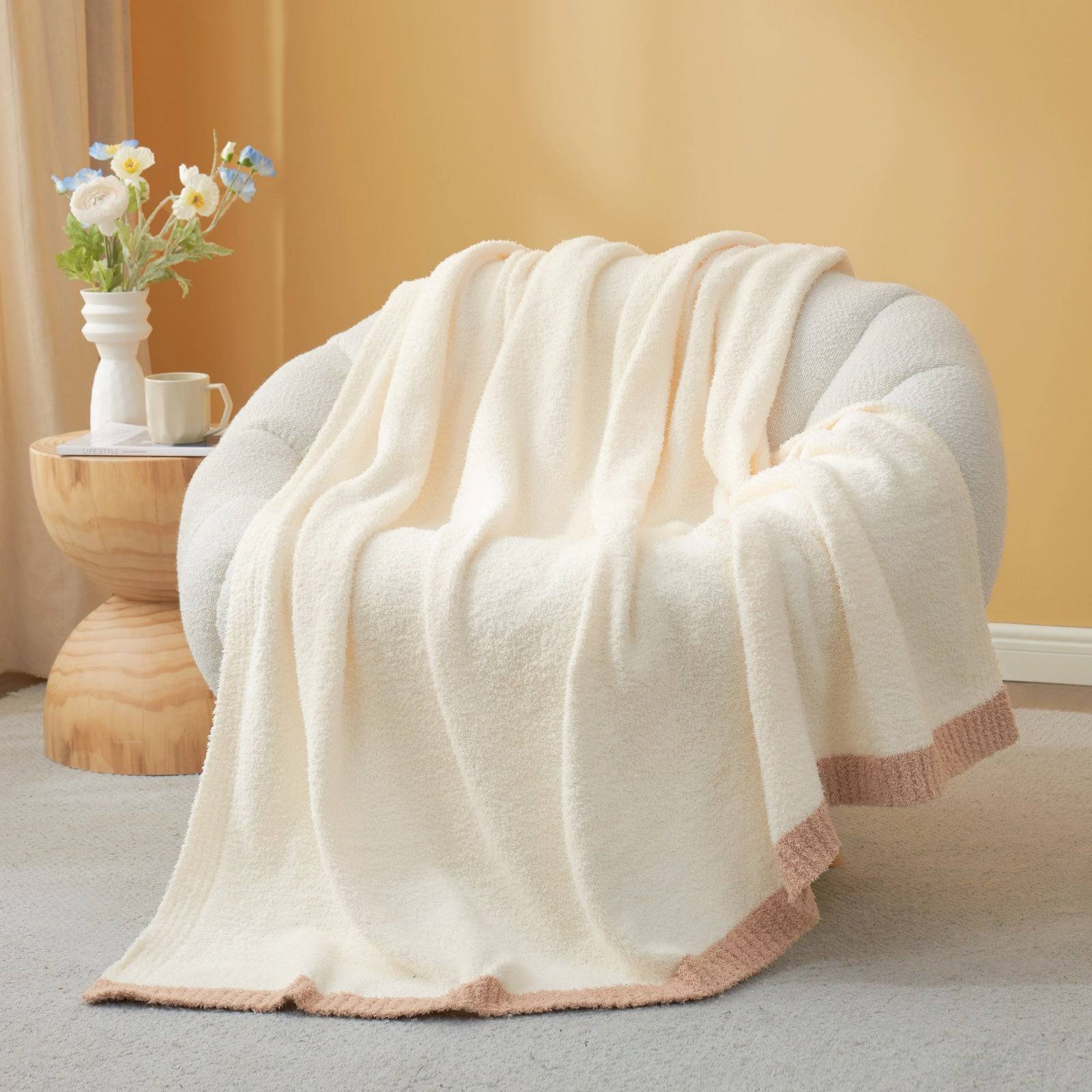 Ultra Soft Solid Throw Blanket - Snuggle Sac - #Color_Cream