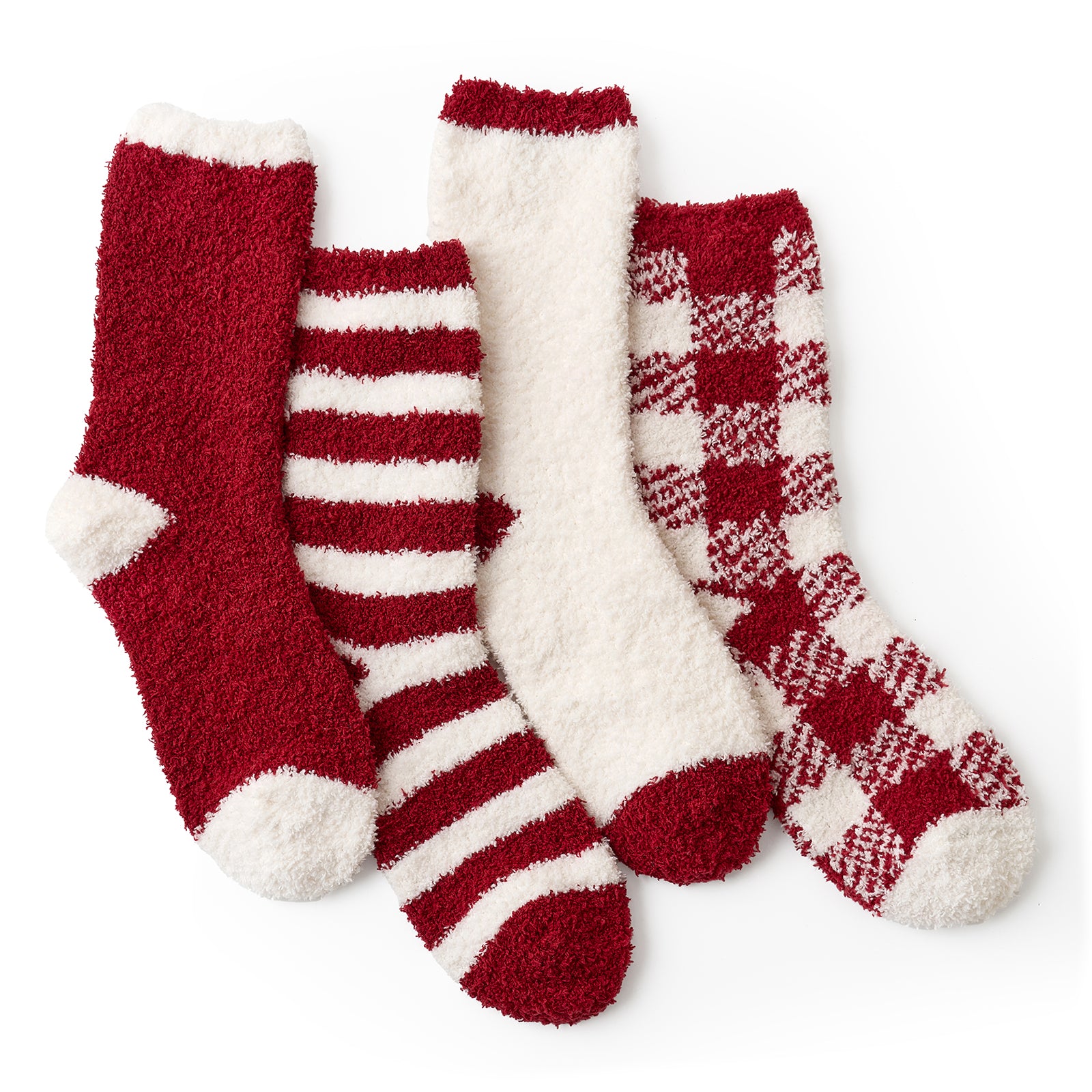 Checkered & Striped Socks 4 Pairs