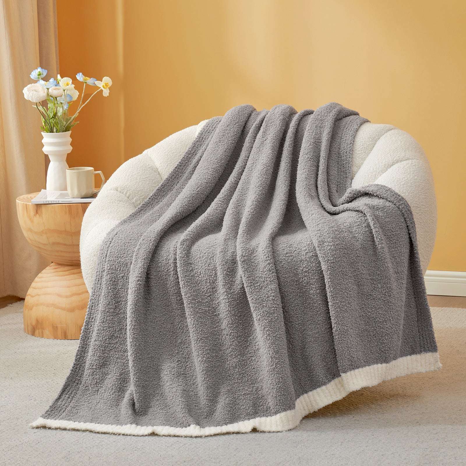 Ultra Soft Solid Throw Blanket - Snuggle Sac - #Color_Grey
