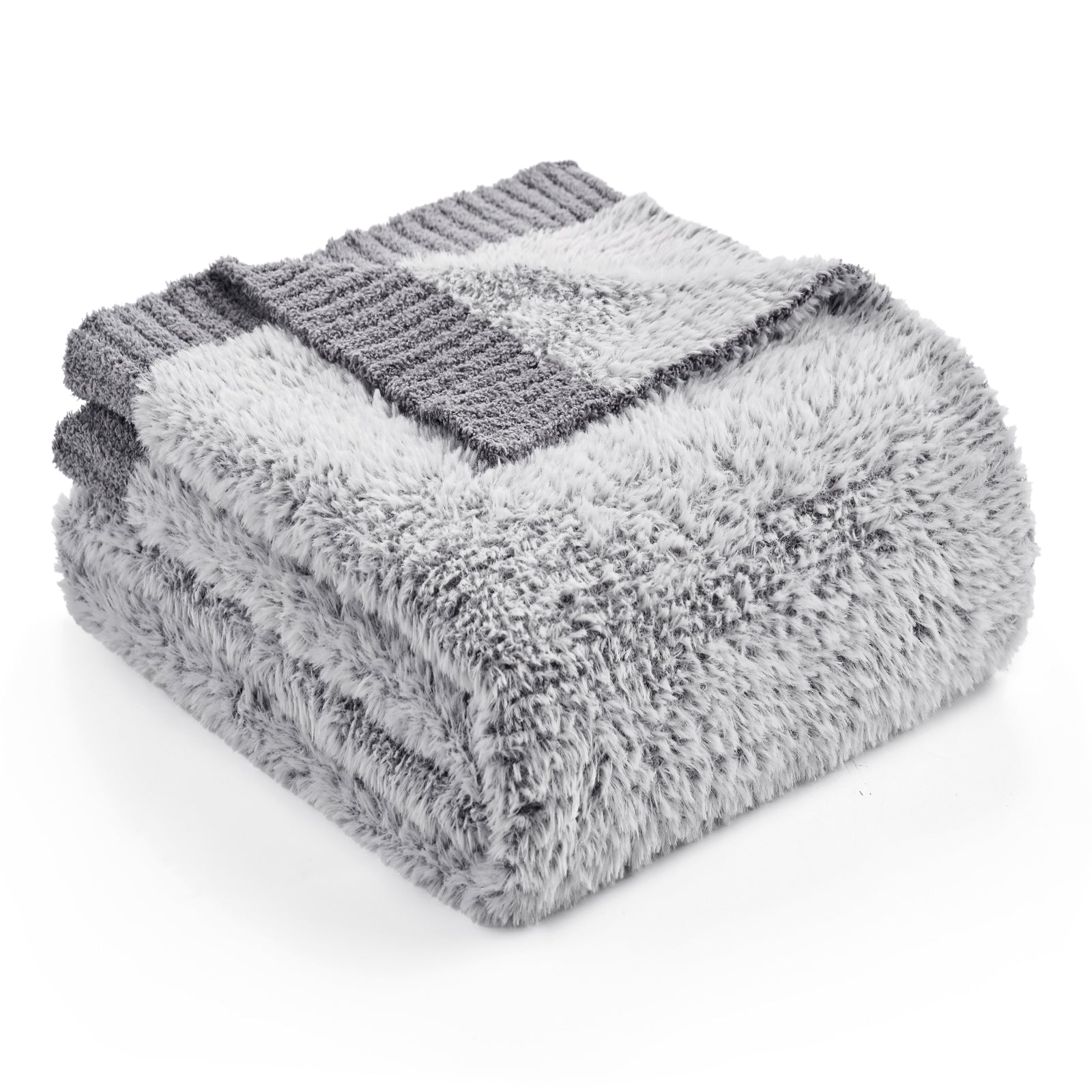 SnugCozy Ultrasoft Faux Fur Knit Throw Blanket