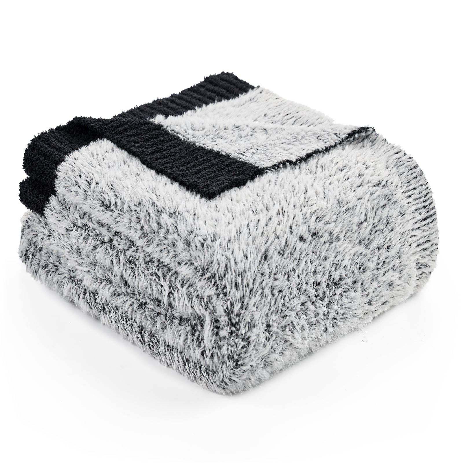 SnugCozy Ultrasoft Faux Fur Knit Throw Blanket