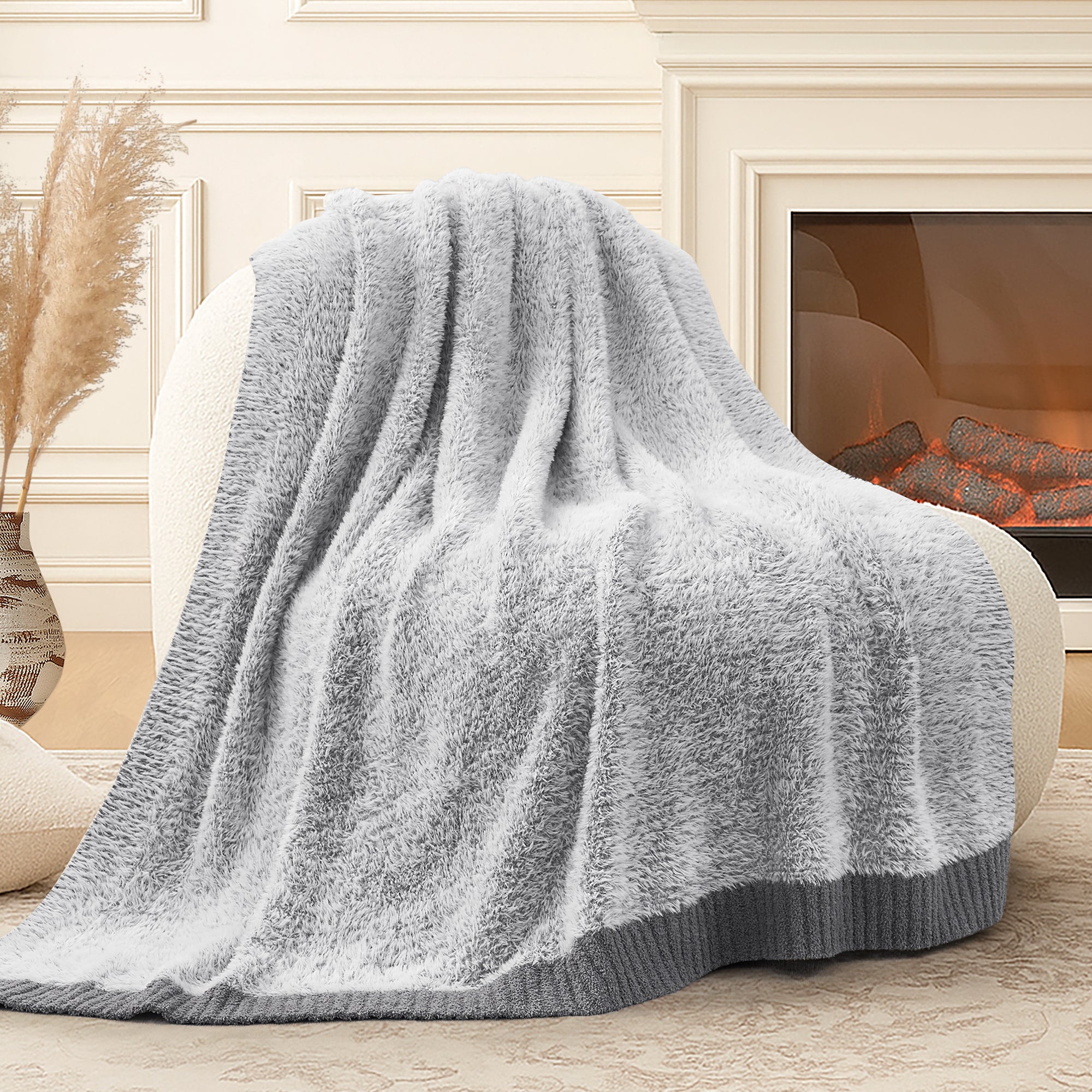 SnugCozy Ultrasoft Faux Fur Knit Throw Blanket