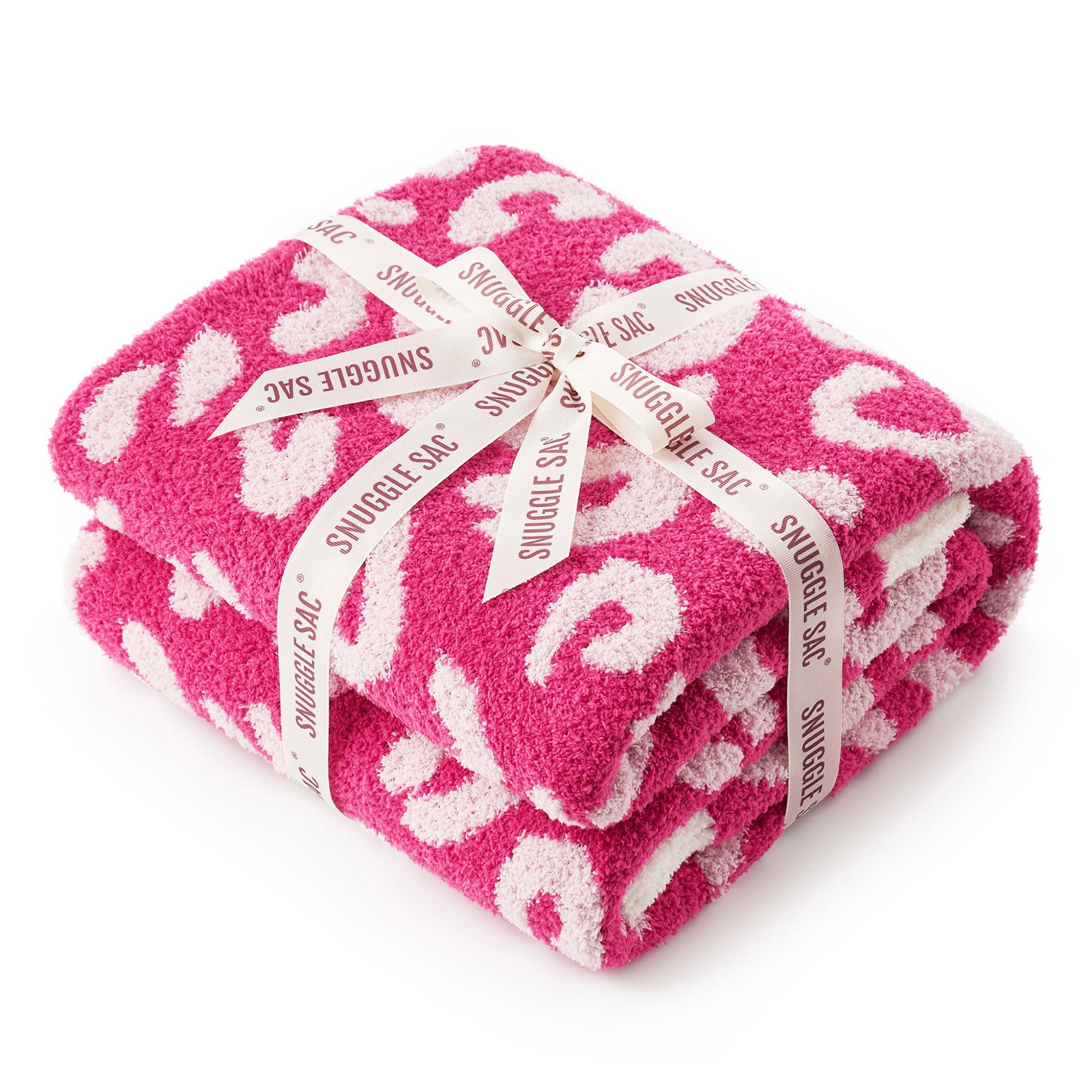 Ultra Soft Leopard Blanket - Snuggle Sac - #Color_Hot Pink