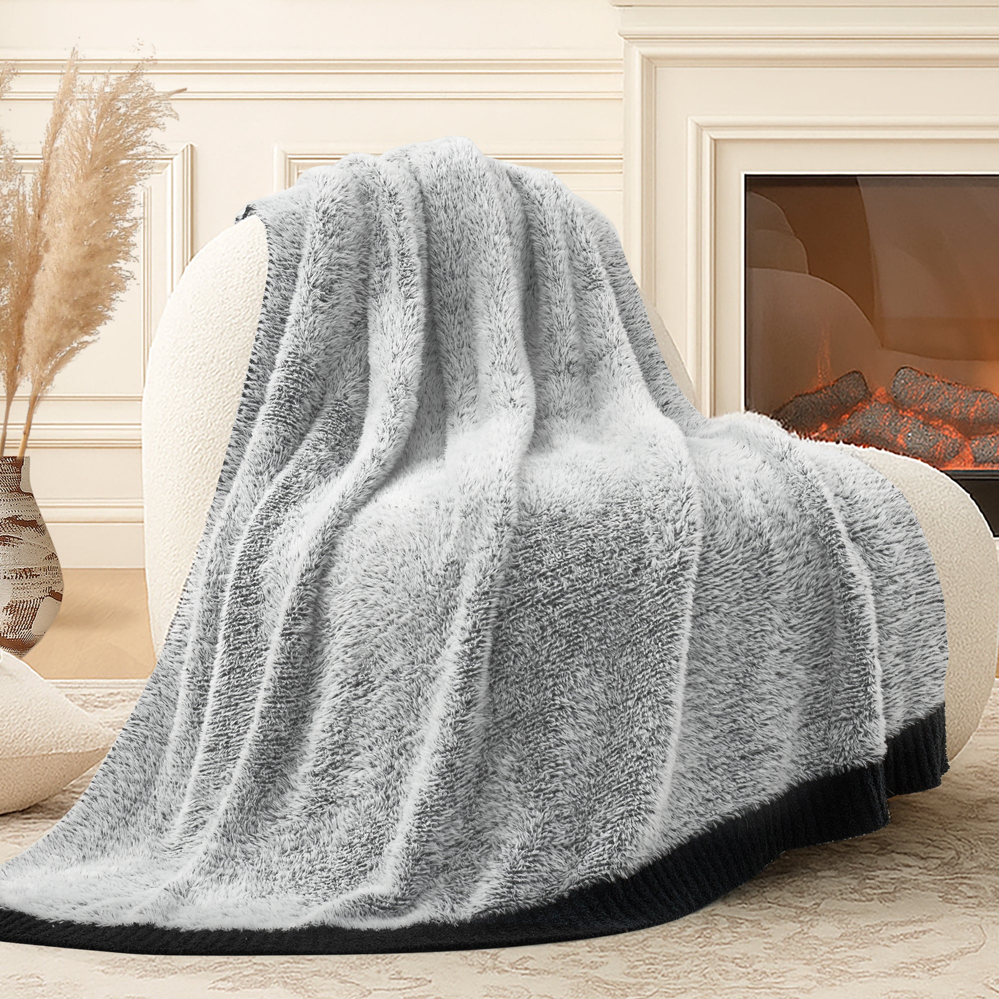 SnugCozy Ultrasoft Faux Fur Knit Throw Blanket