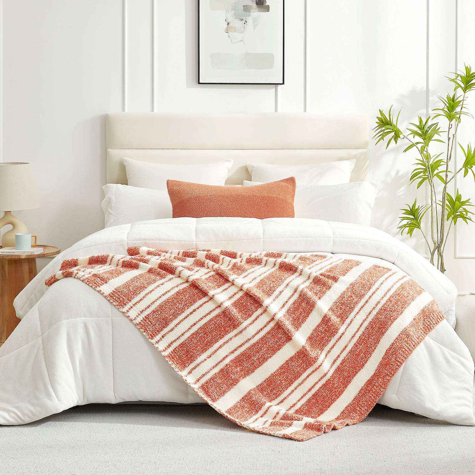 Stripe Throw Blanket - Snuggle Sac-#Color_Orange
