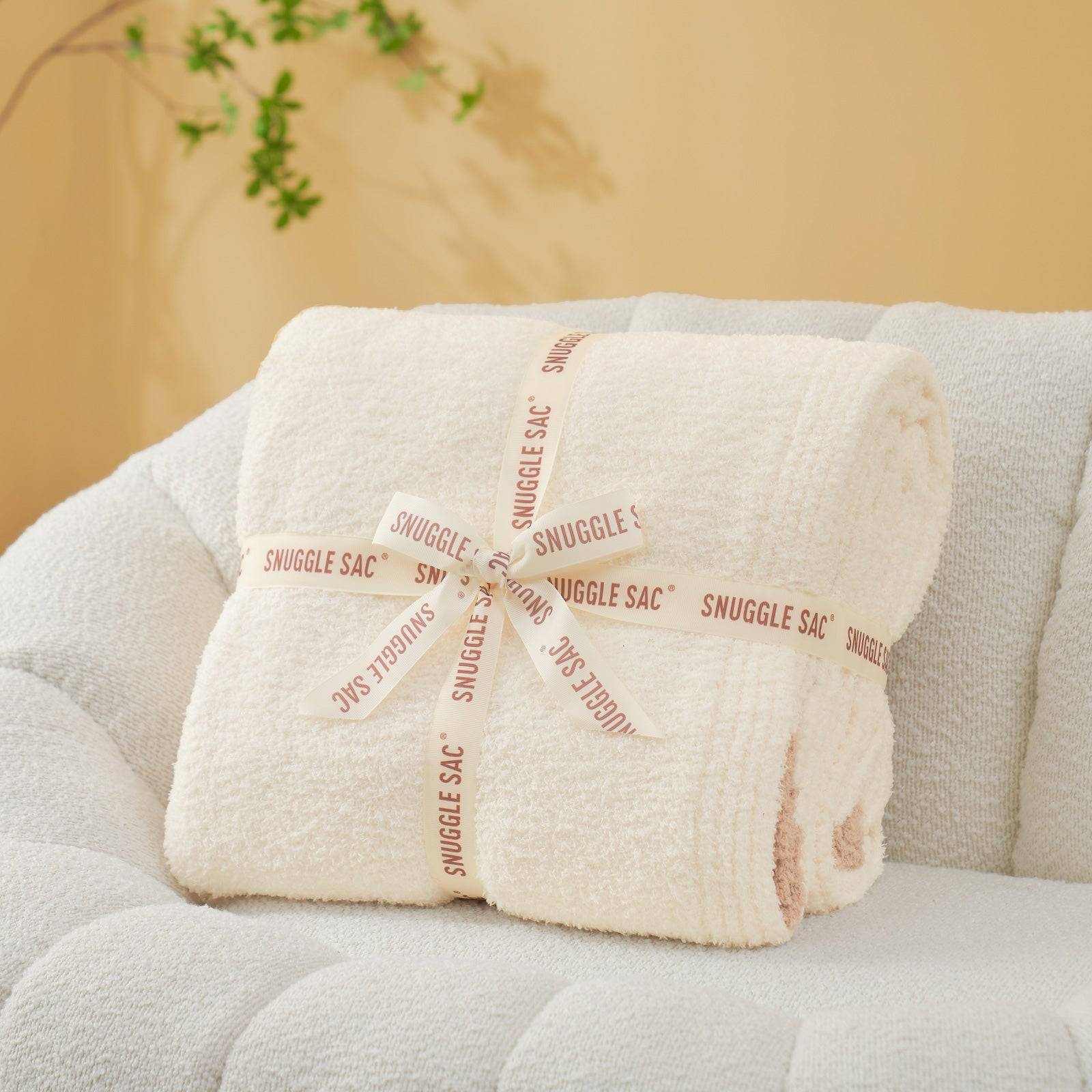 Ultra Soft Solid Throw Blanket - Snuggle Sac - #Color_Cream