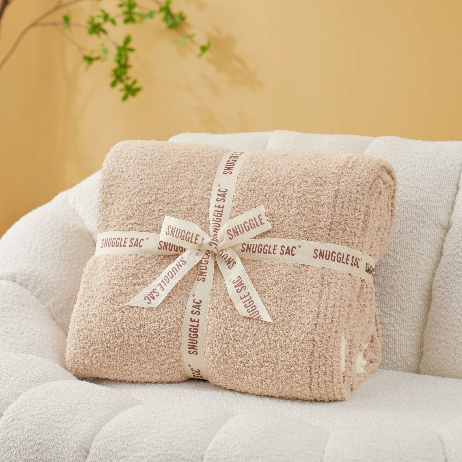 Ultra Soft Solid Throw Blanket - Snuggle Sac - #Color_Beige