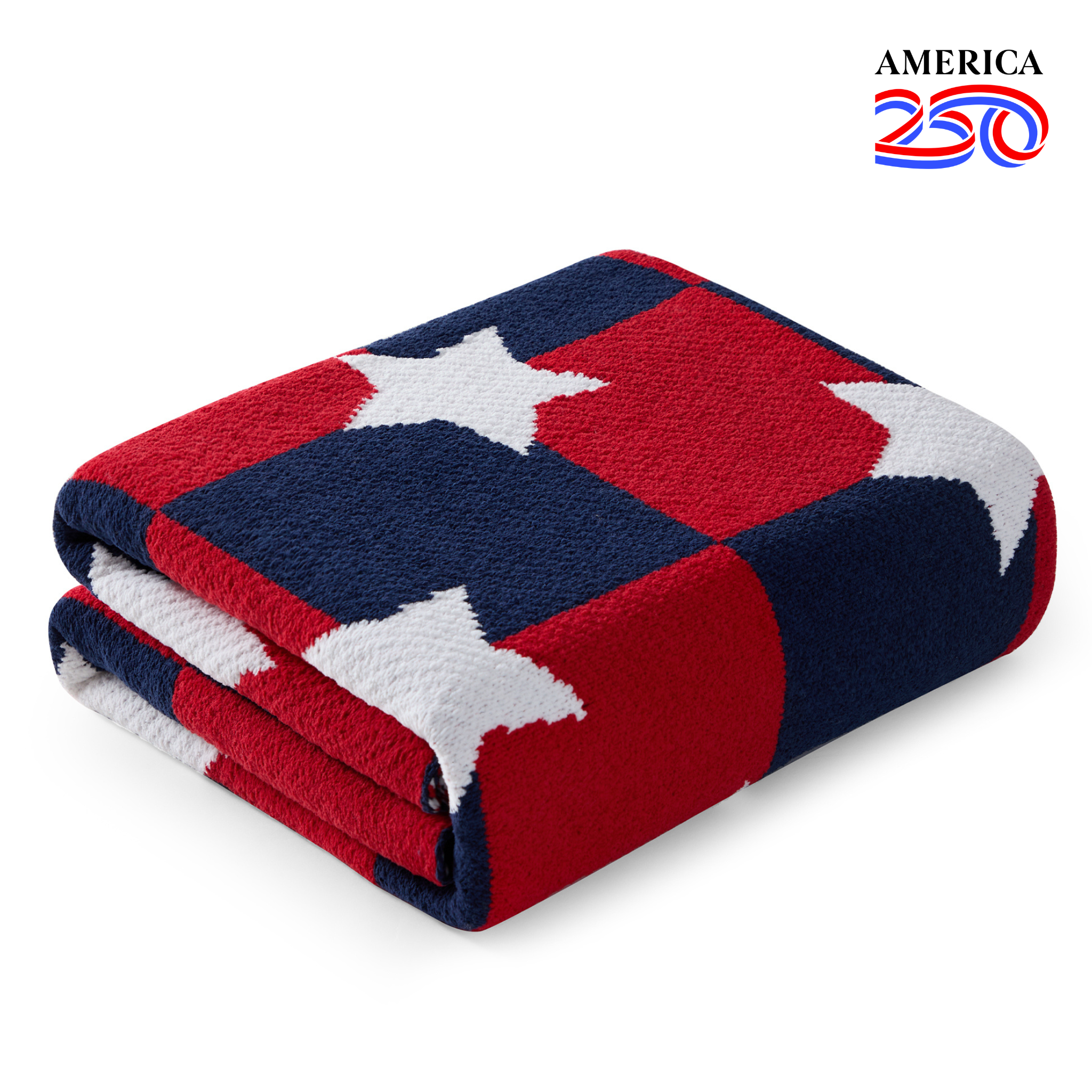 SnugCozy Independent Day Chenille Knit Throw Blanket