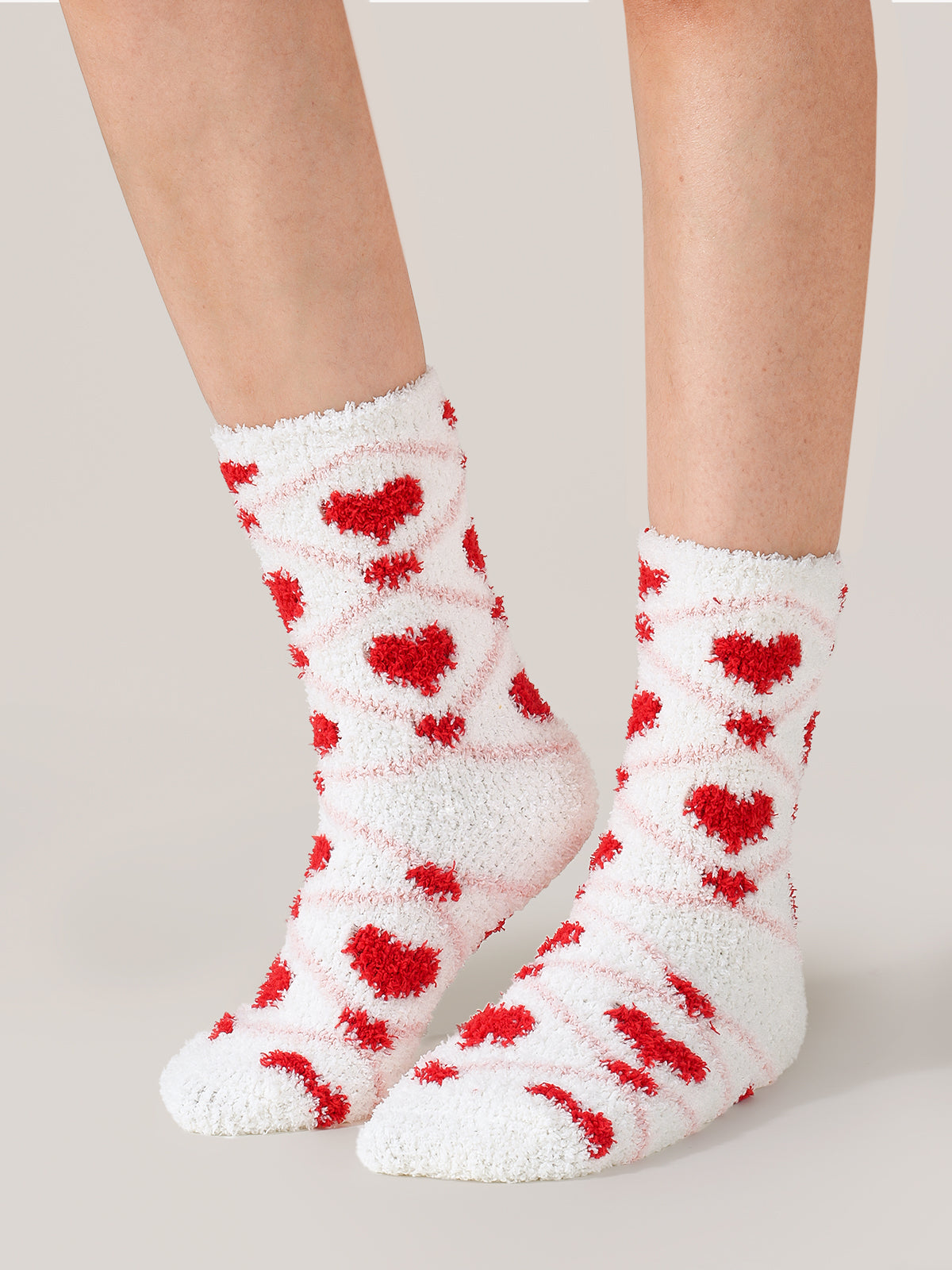SnugChic Sweetheart Argyle Cozy Fuzzy Socks