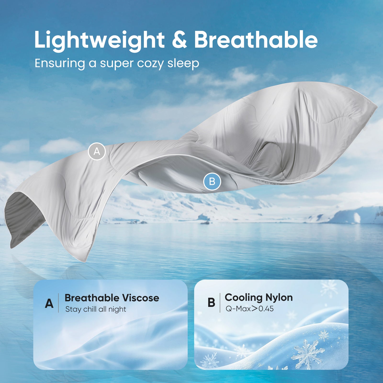 breathable cooling comforter#Color_Light Grey