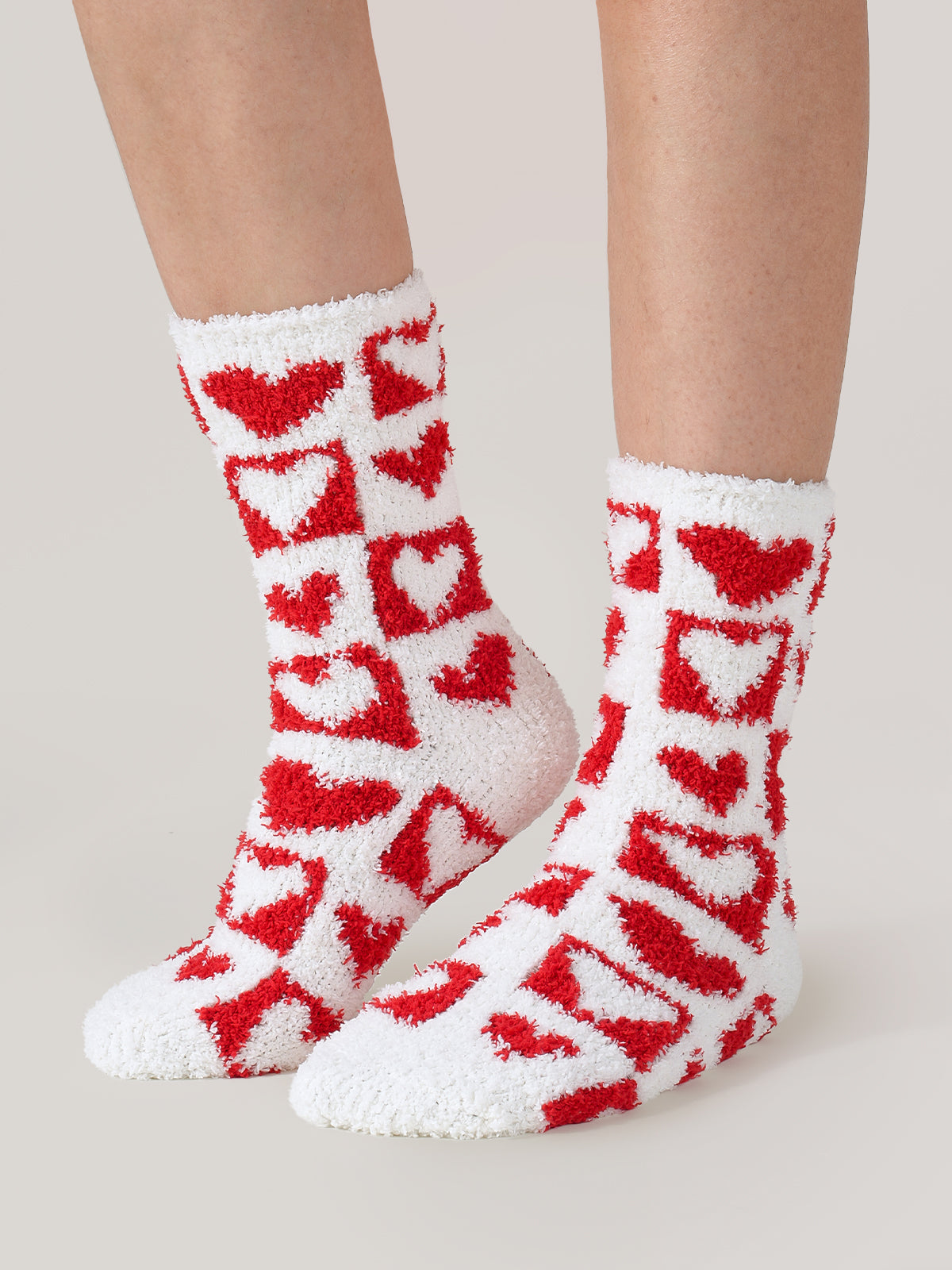 SnugChic Sweetheart Argyle Cozy Fuzzy Socks