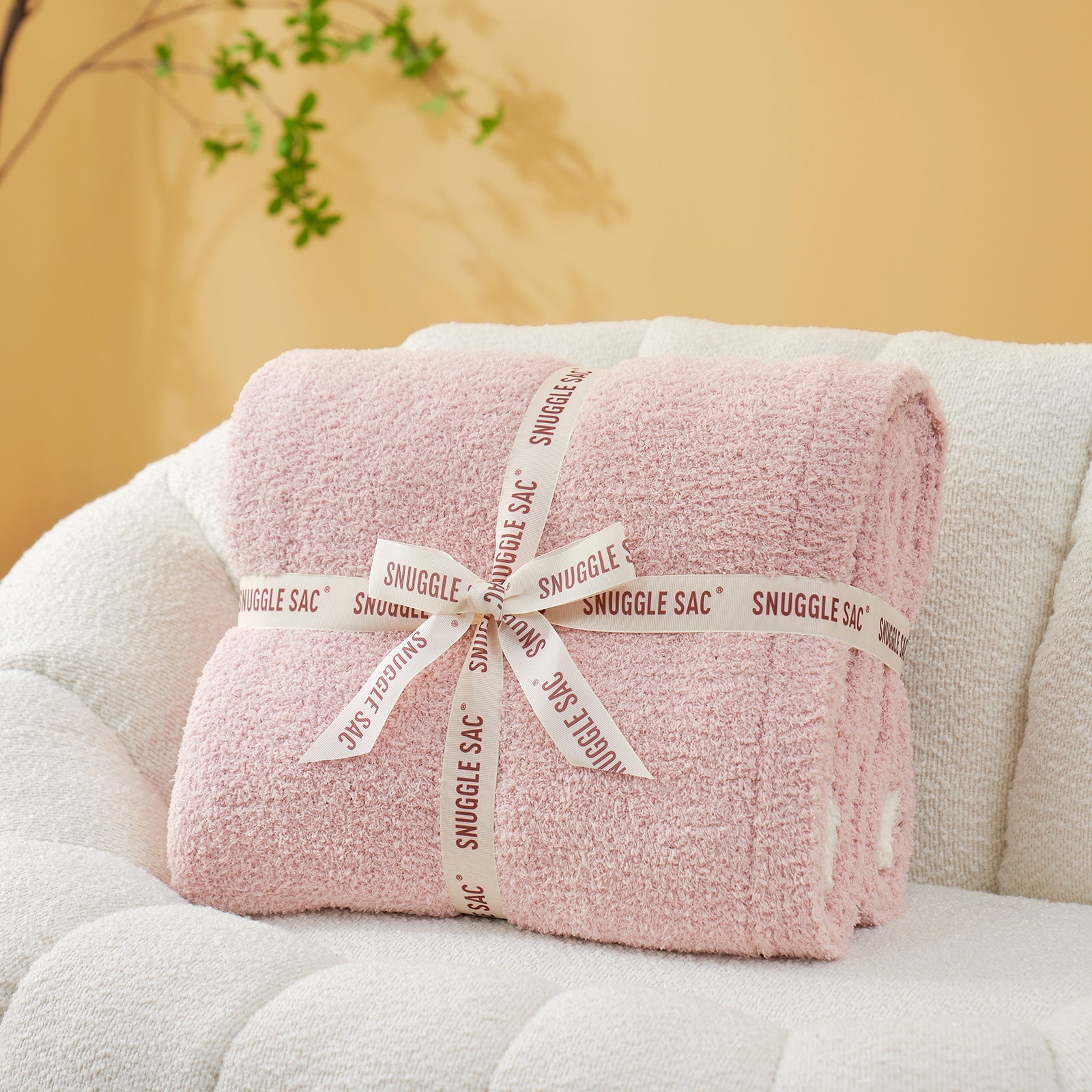 Ultra Soft Solid Throw Blanket - Snuggle Sac - #Color_Pink