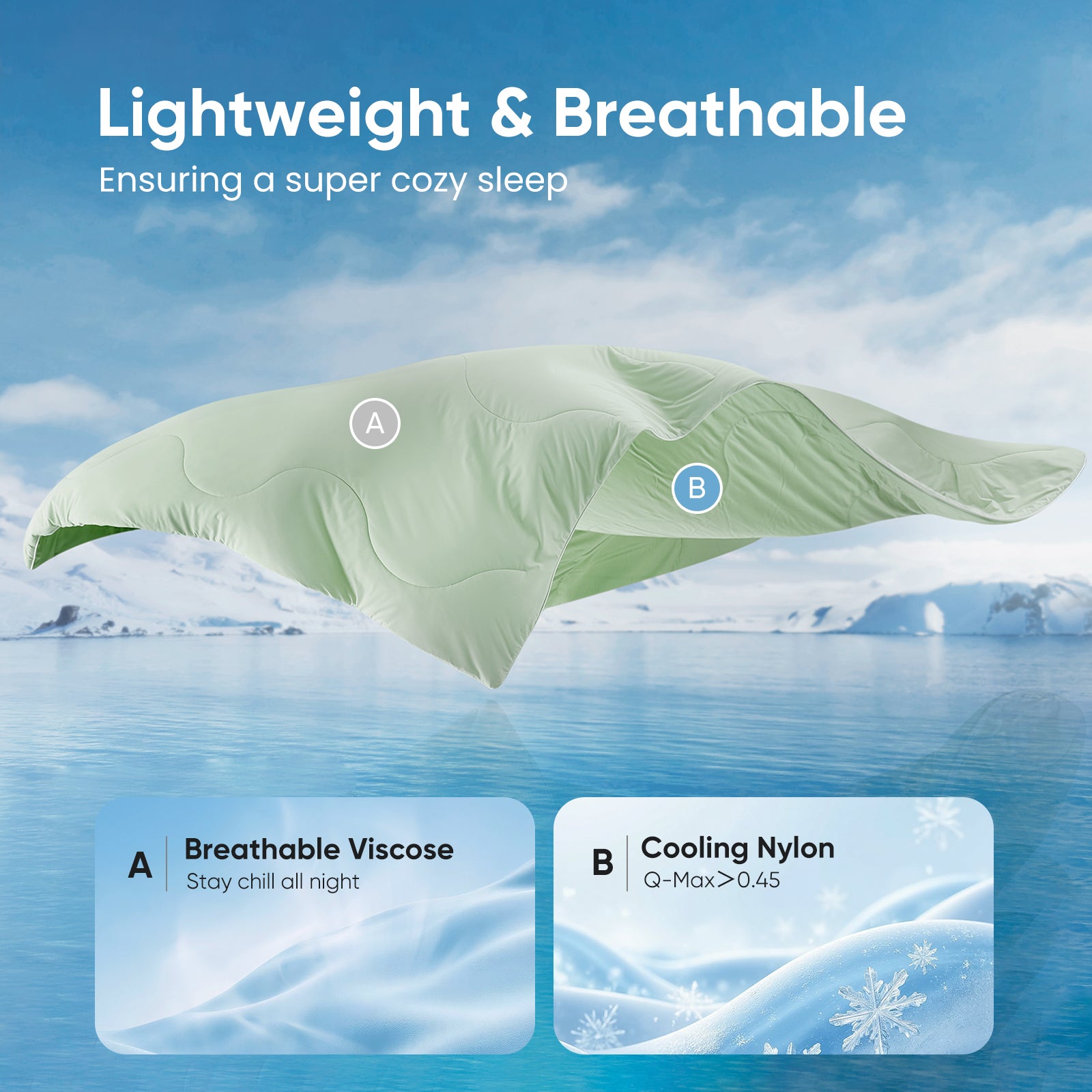 breathable cooling comforter#Color_Sage Green
