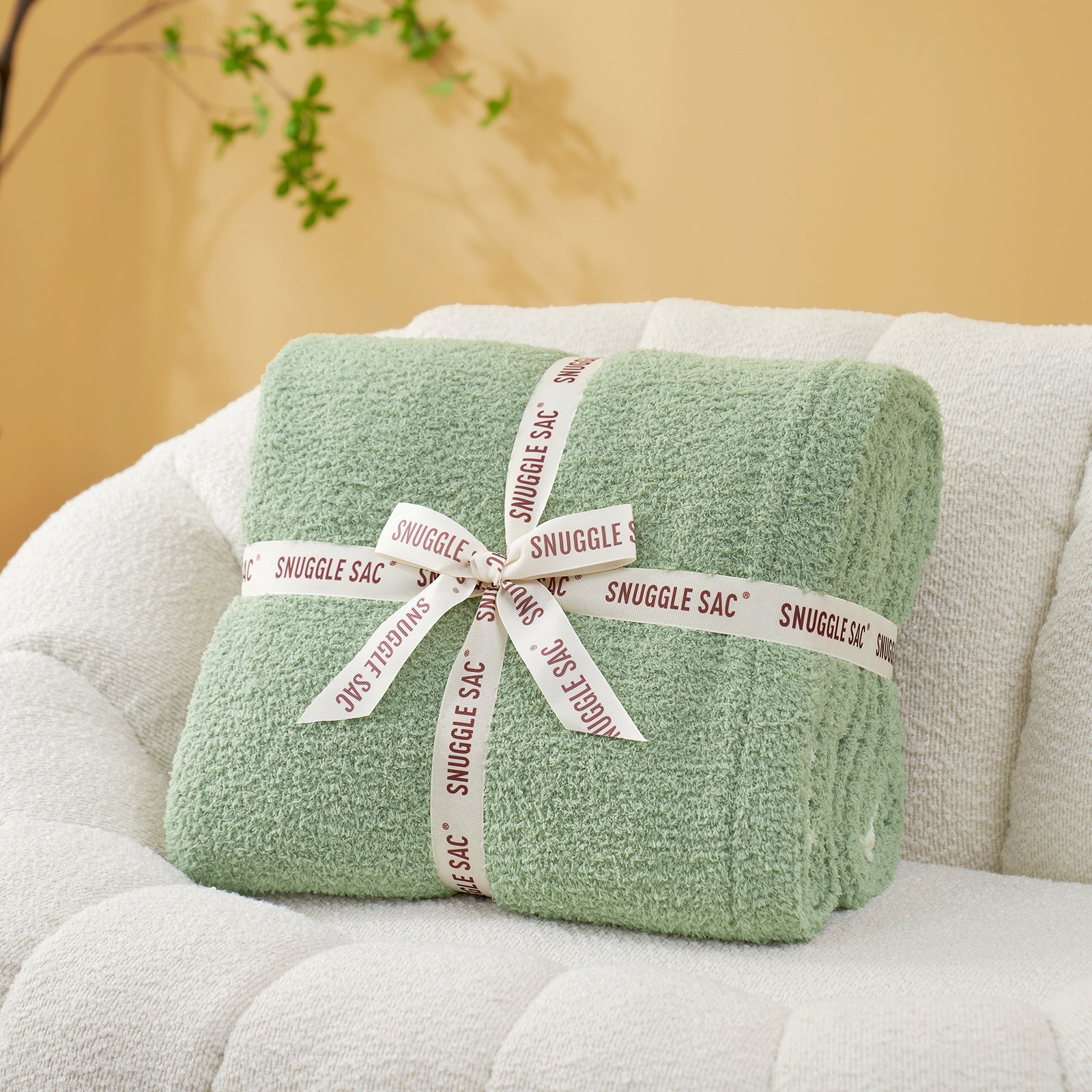 Ultra Soft Solid Throw Blanket - Snuggle Sac - #Color_Sage Green