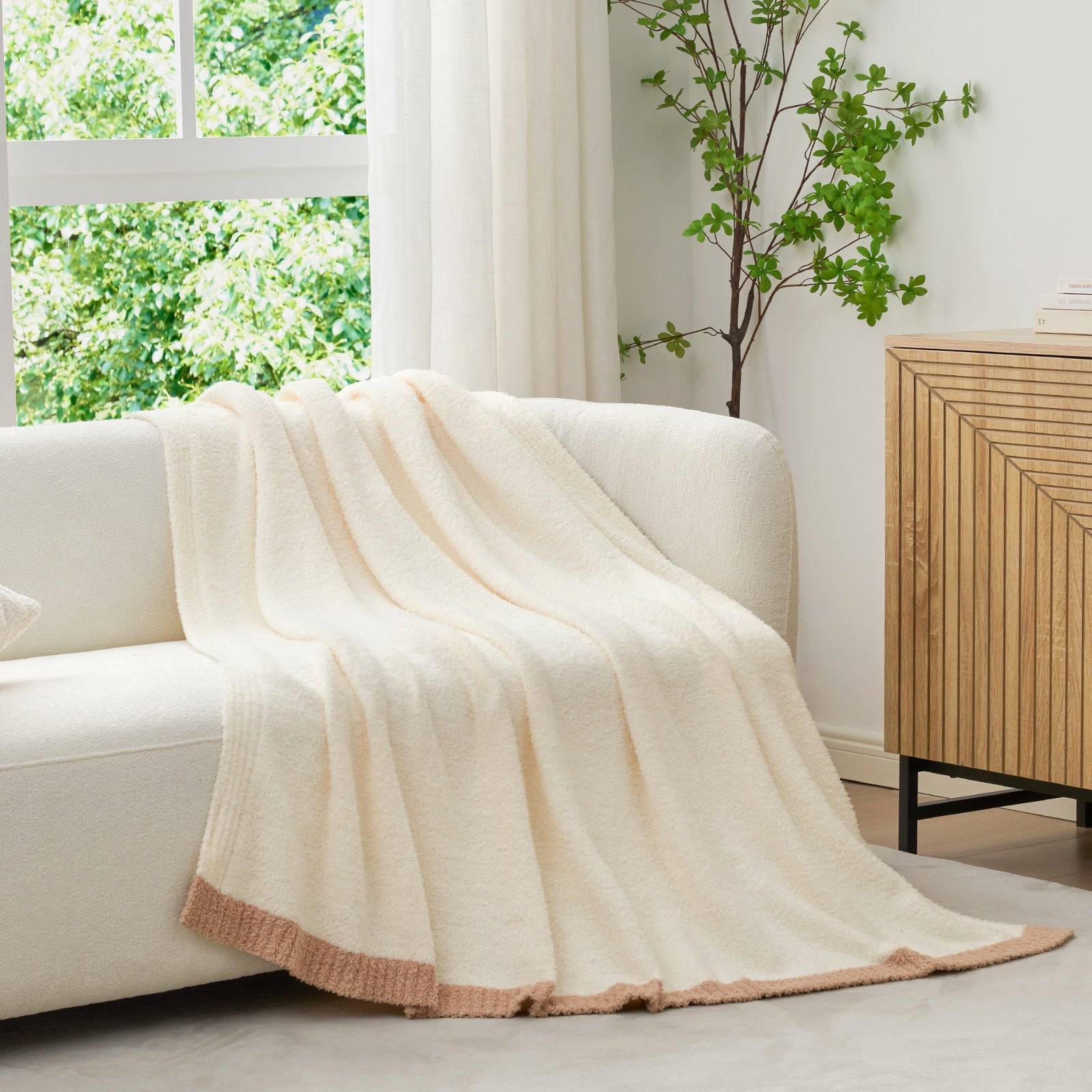 Ultra Soft Solid Throw Blanket - Snuggle Sac - #Color_Cream