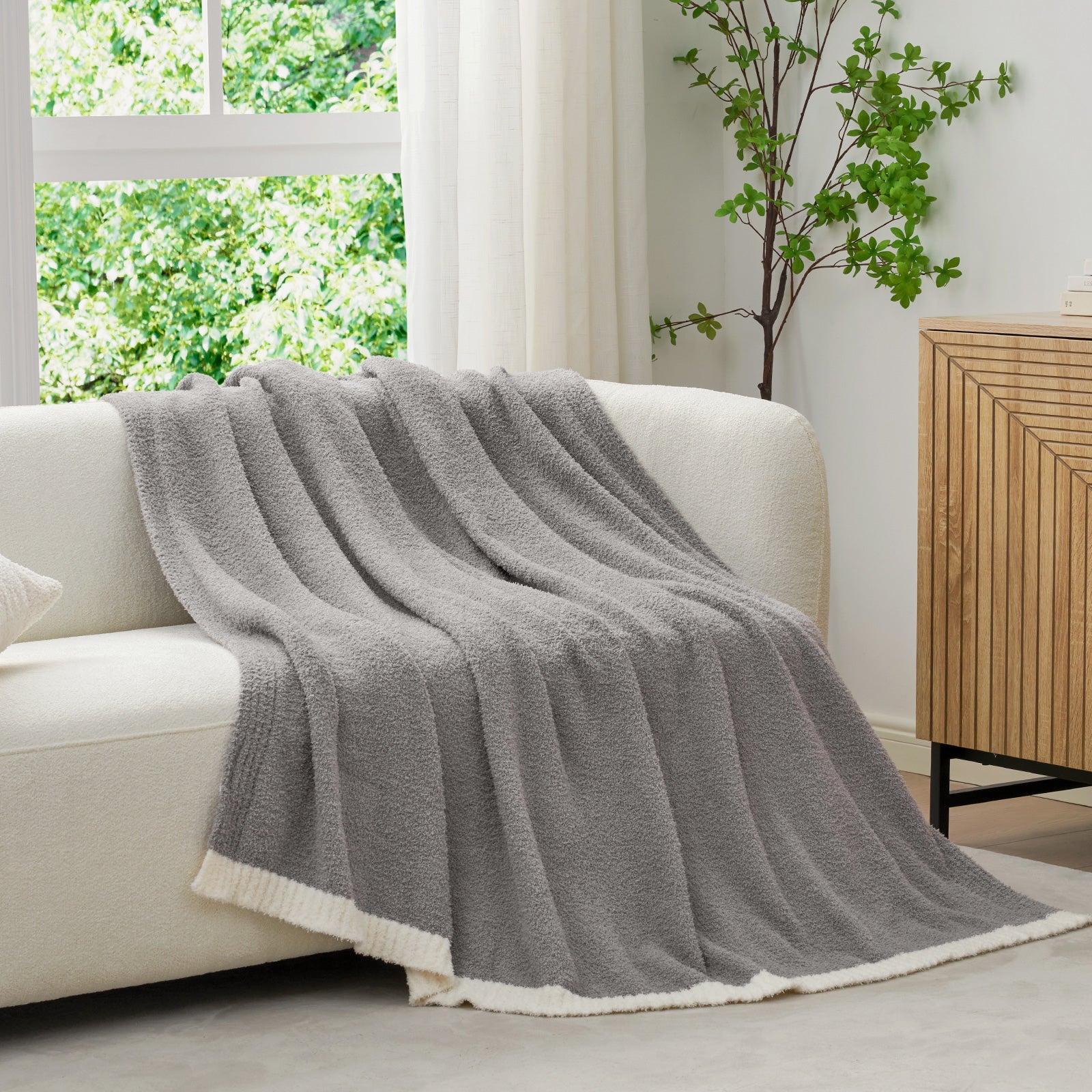 Ultra Soft Solid Throw Blanket - Snuggle Sac - #Color_Grey