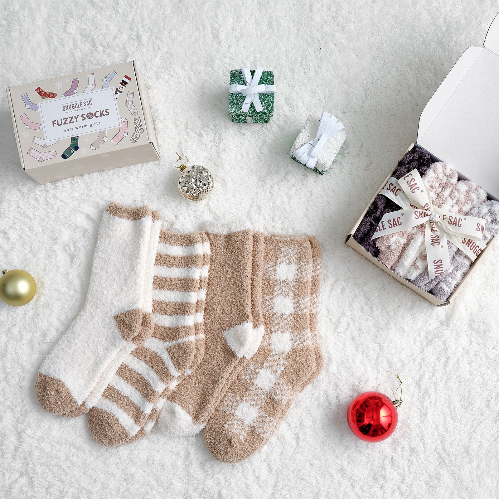 Checkered & Striped Socks 4 Pairs