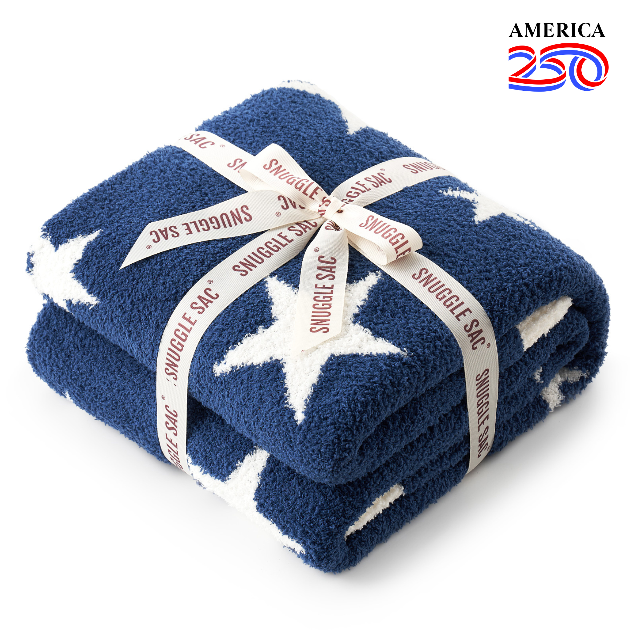 SnugCozy Reversible Star Feather Yarn Knit Throw Blanket