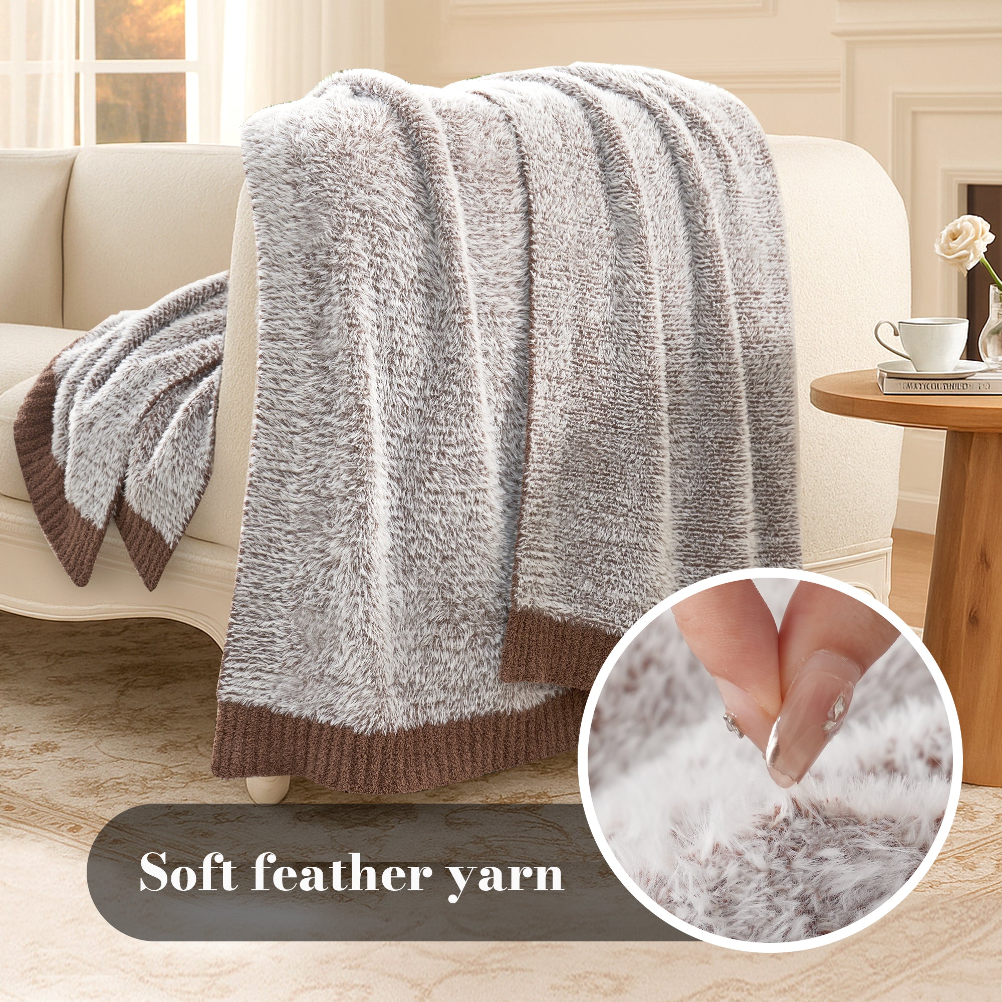 SnugCozy Ultrasoft Faux Fur Knit Throw Blanket