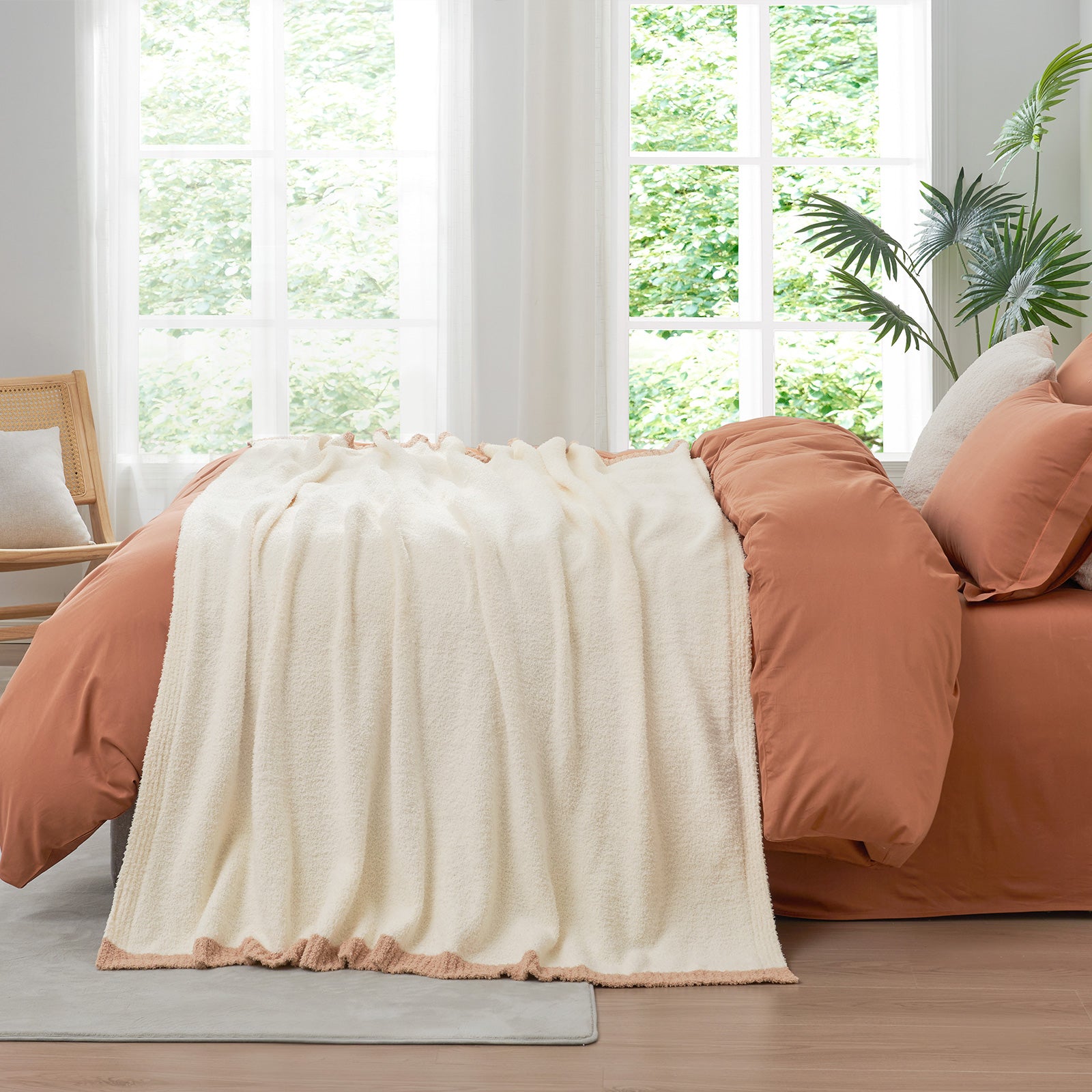 Ultra Soft Solid Throw Blanket - Snuggle Sac - #Color_Cream