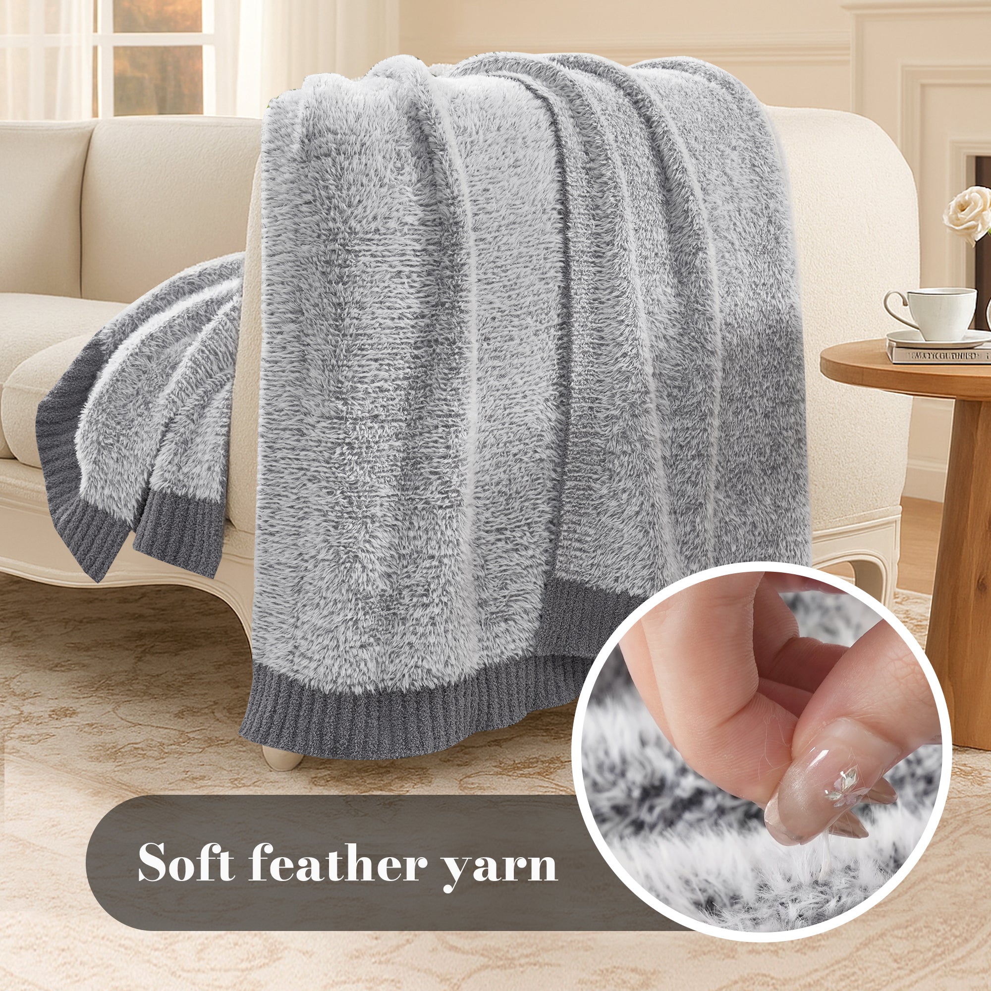 SnugCozy Ultrasoft Faux Fur Knit Throw Blanket