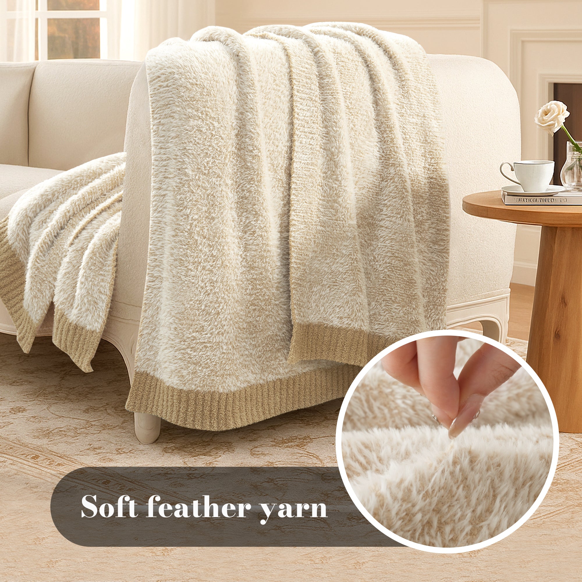 SnugCozy Ultrasoft Faux Fur Knit Throw Blanket