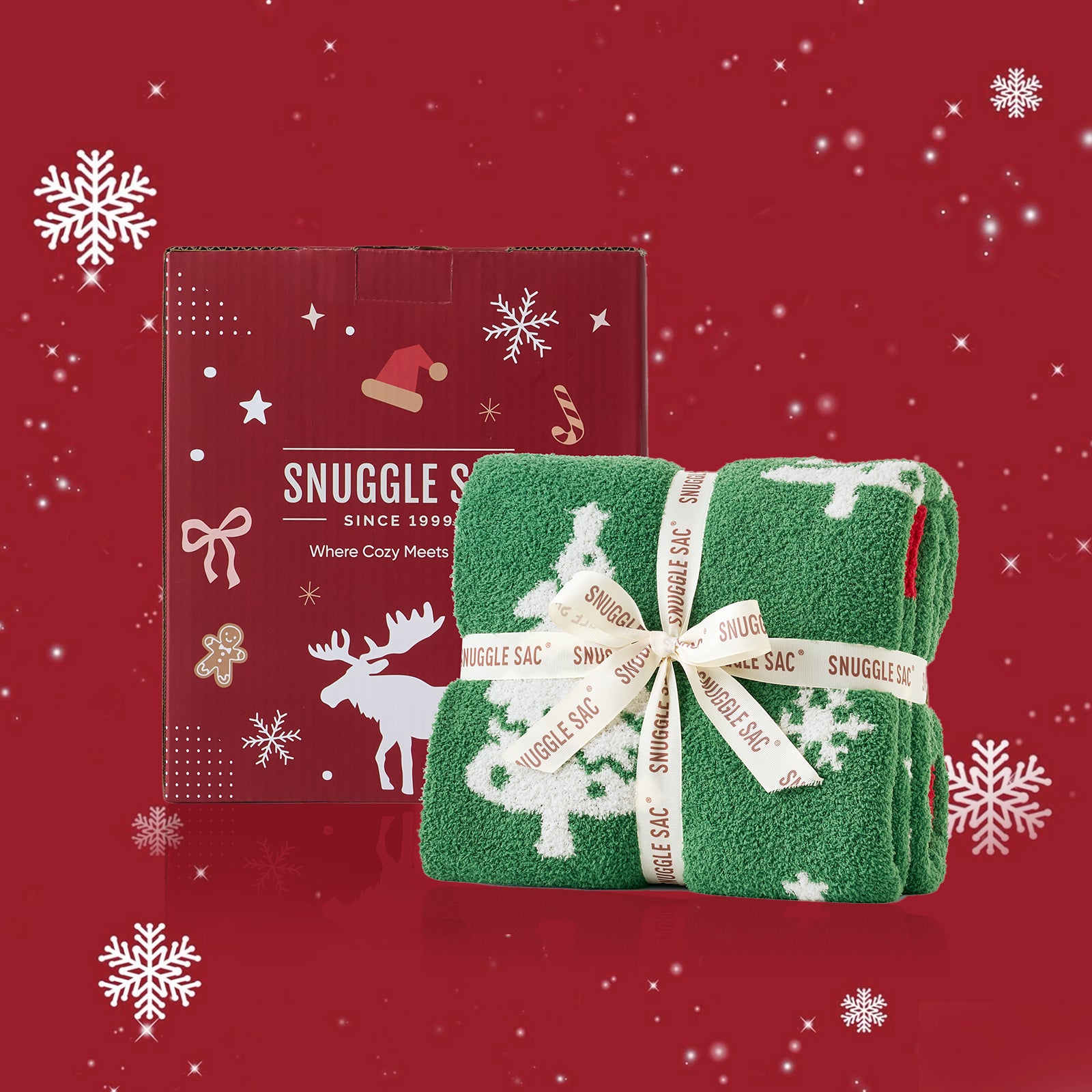 Green Christmas Tree Throw Blanket