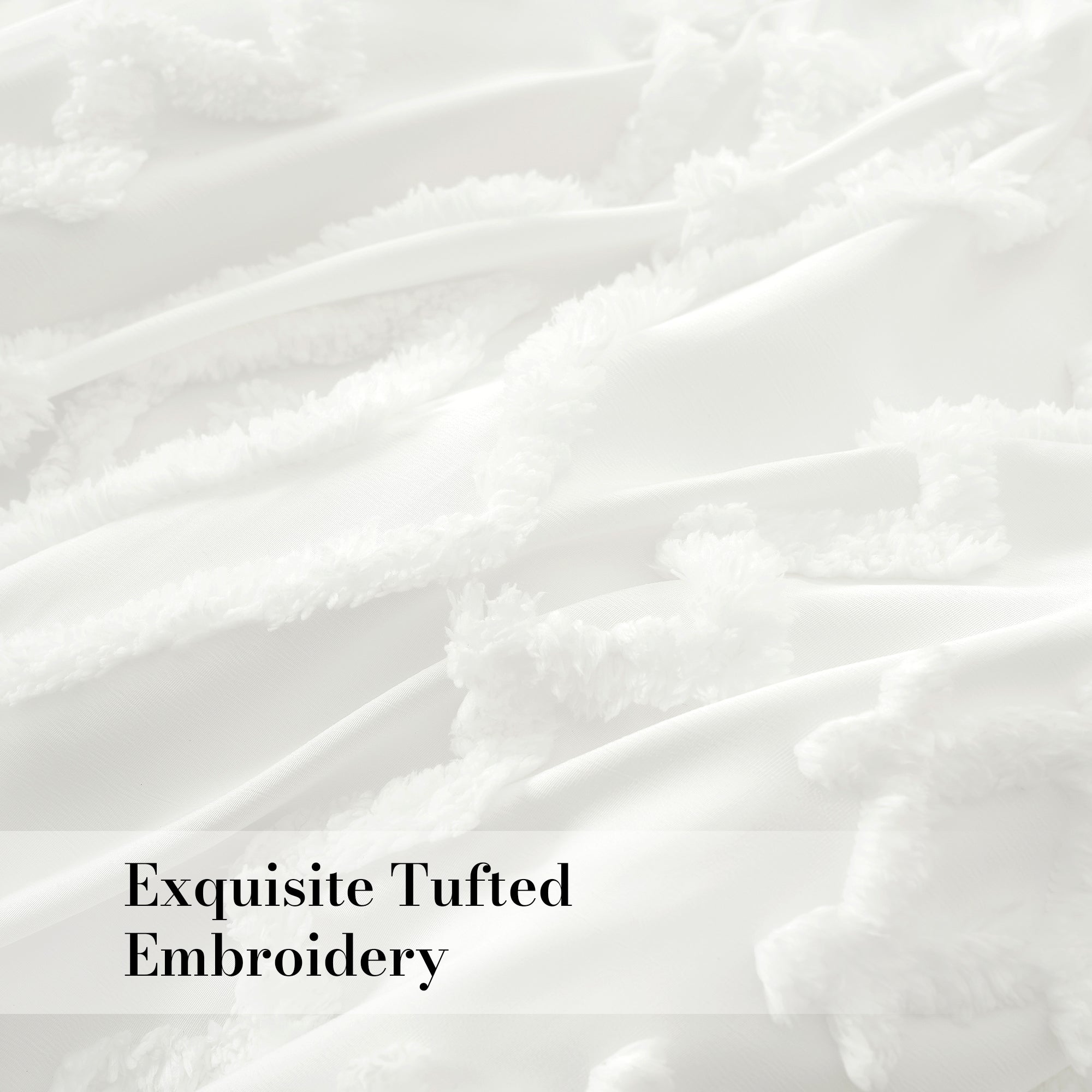 Snuggle Sac All-Season Boho Deluxe Embroidery Comforter Set showing embroidery#color_Off White
