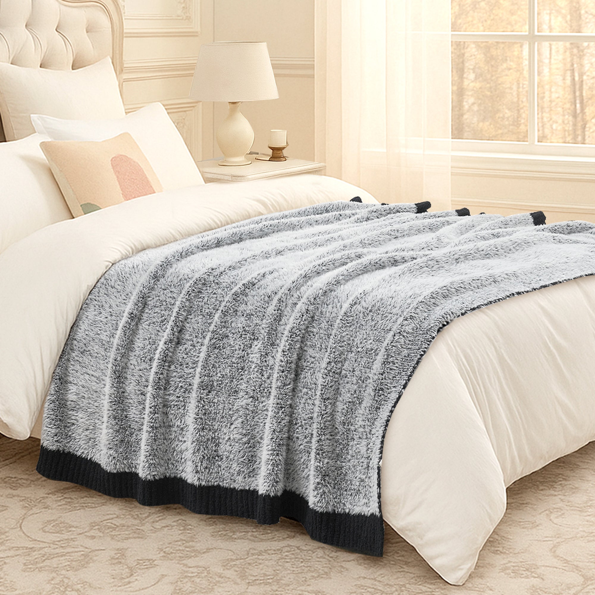 SnugCozy Ultrasoft Faux Fur Knit Throw Blanket