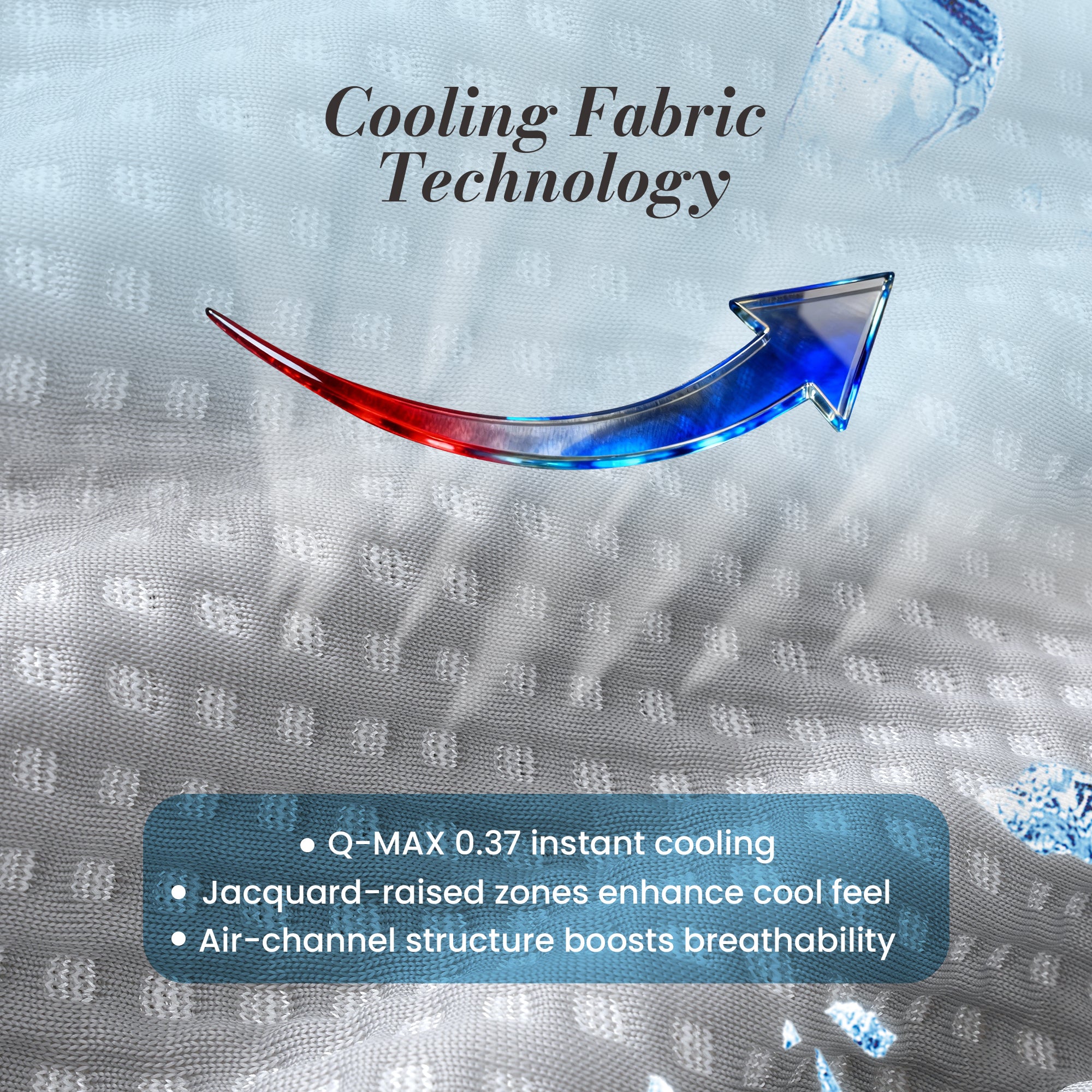 Close up of waffle cooling fabric,perfect for hot sleepers.#Color_Grey