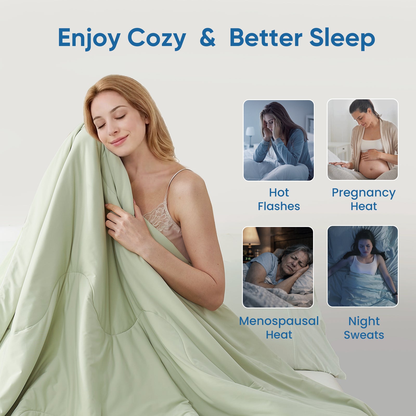 breathable cooling comforter#Color_Sage Green