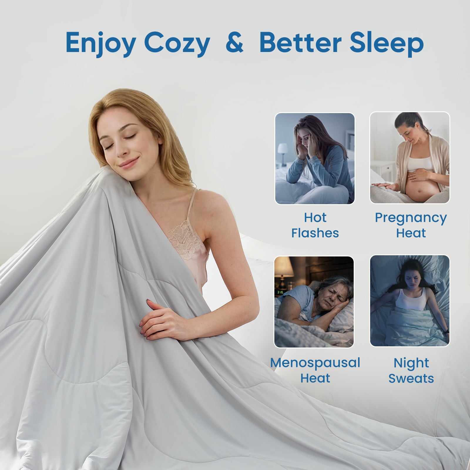 breathable cooling comforter#Color_Light Grey