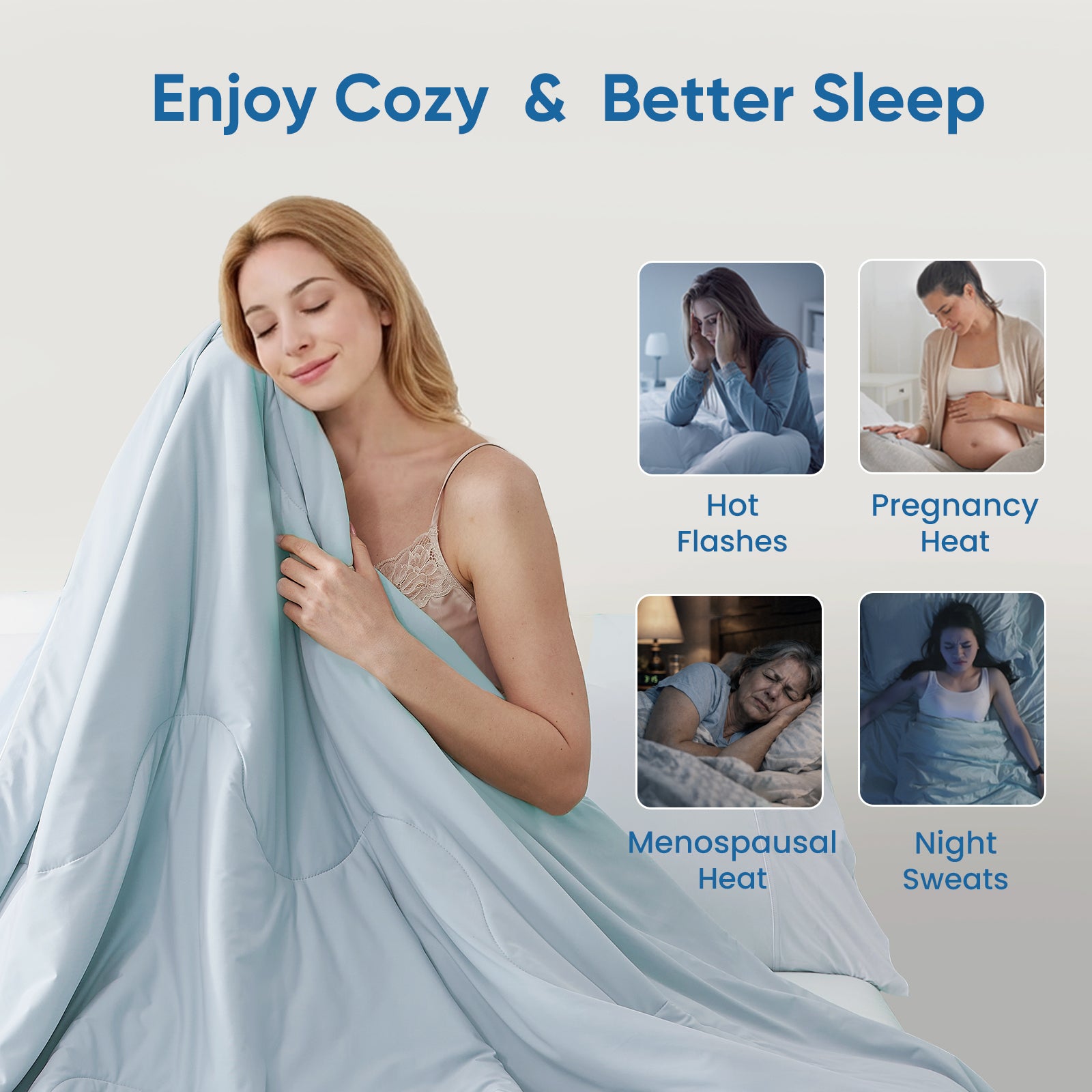 Breathable Cooling Comforter#Color_Ice Blue