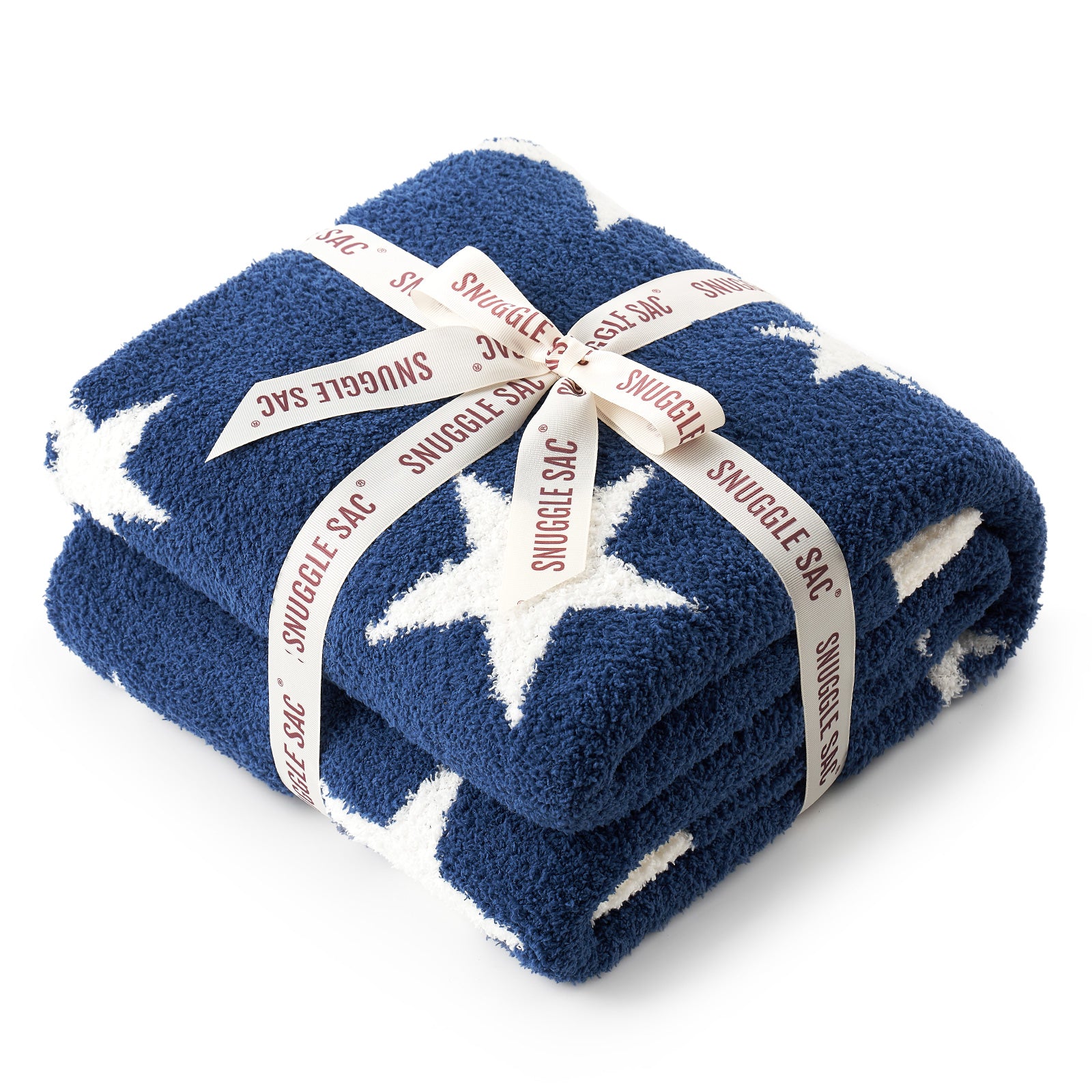 SnugCozy Reversible Star Feather Yarn Knit Throw Blanket