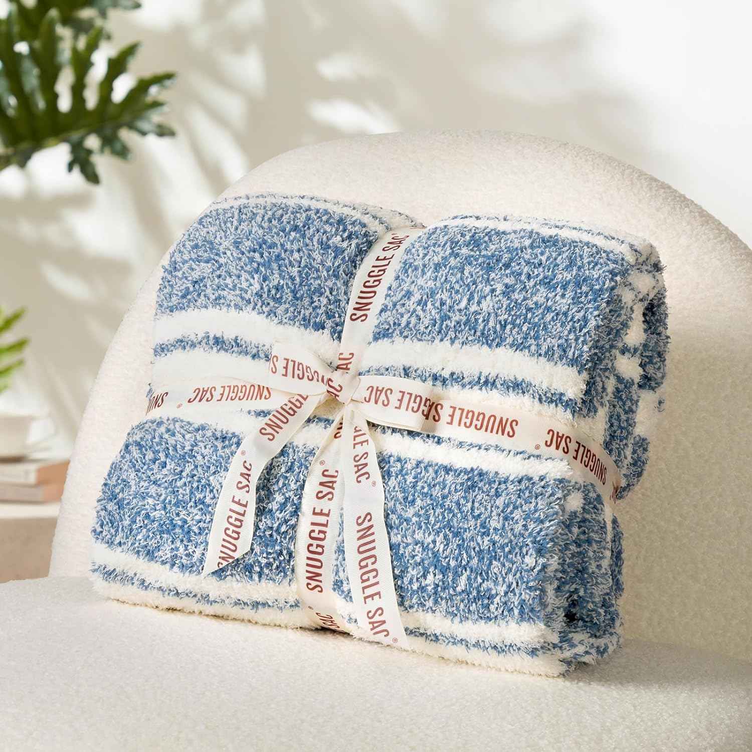Stripe Throw Blanket - Snuggle Sac-#Color_Blue