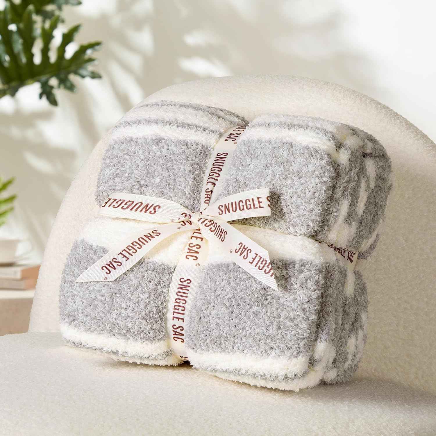 Stripe Throw Blanket - Snuggle Sac-#Color_Grey