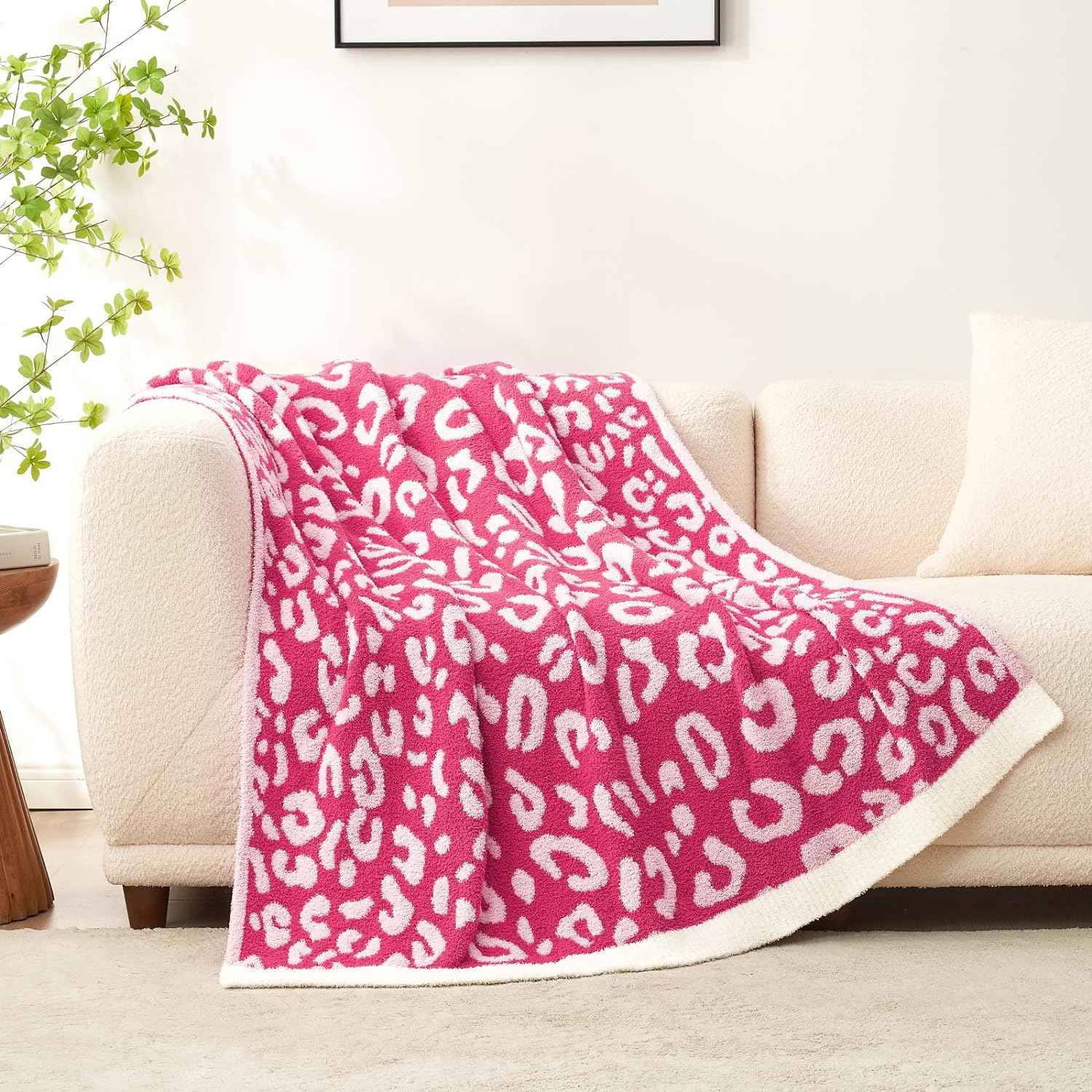 Ultra Soft Leopard Blanket - Snuggle Sac - #Color_Hot Pink