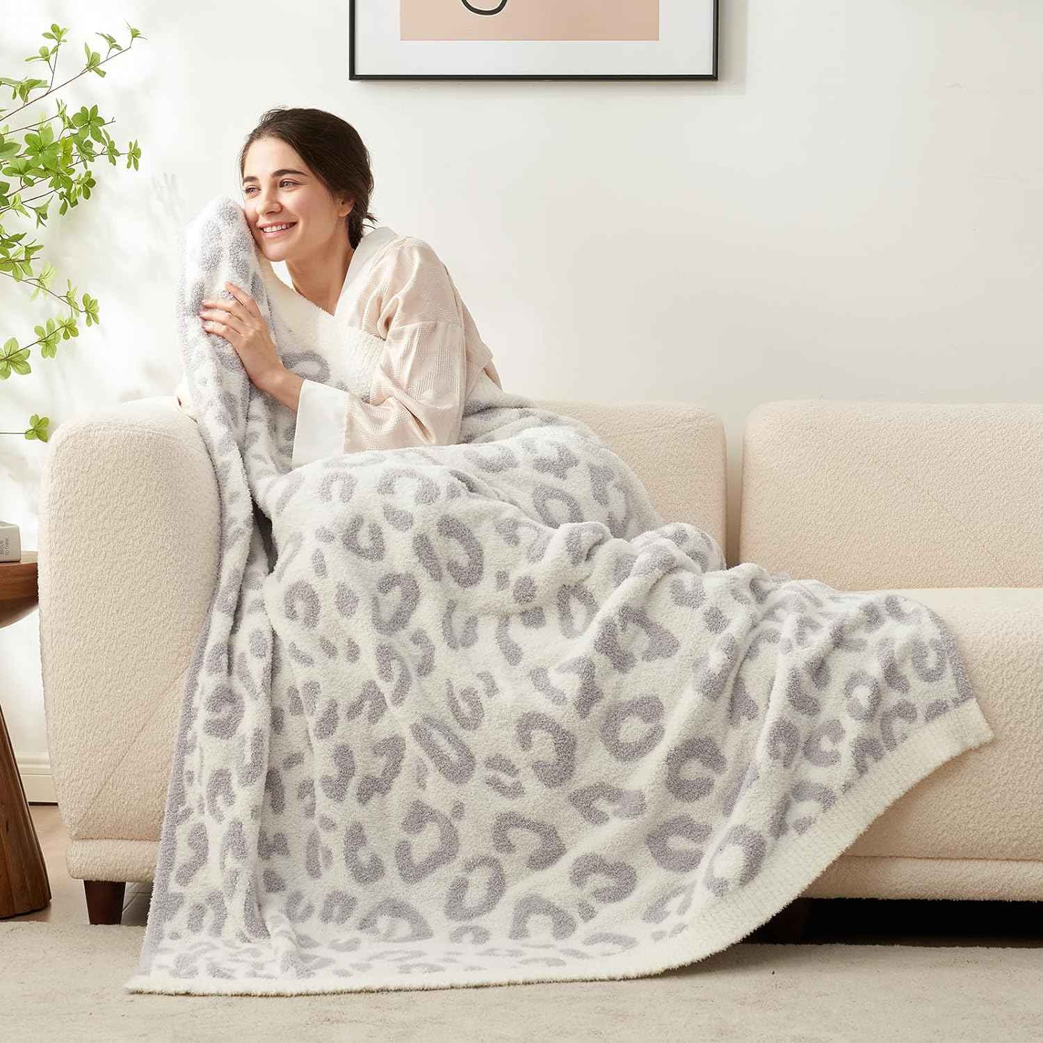 Ultra Soft Leopard Blanket - Snuggle Sac - #Color_Leopard Grey