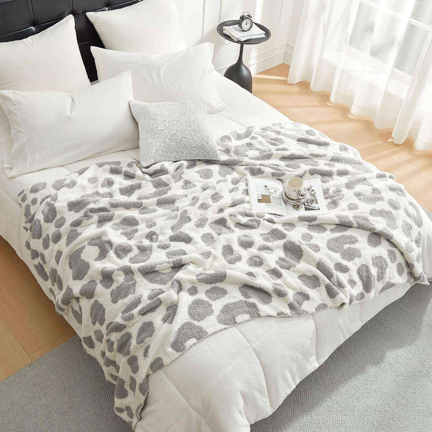 Ultra Soft Leopard Blanket - Snuggle Sac - #Color_Grey
