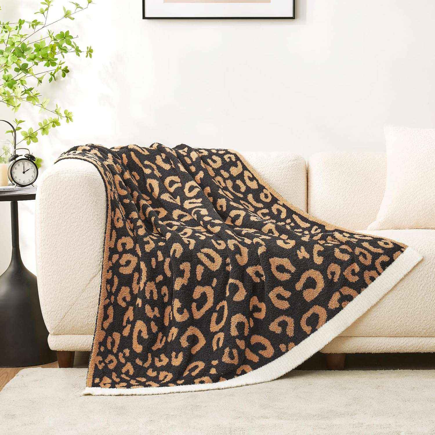 Ultra Soft Leopard Blanket - Snuggle Sac - #Color_Black