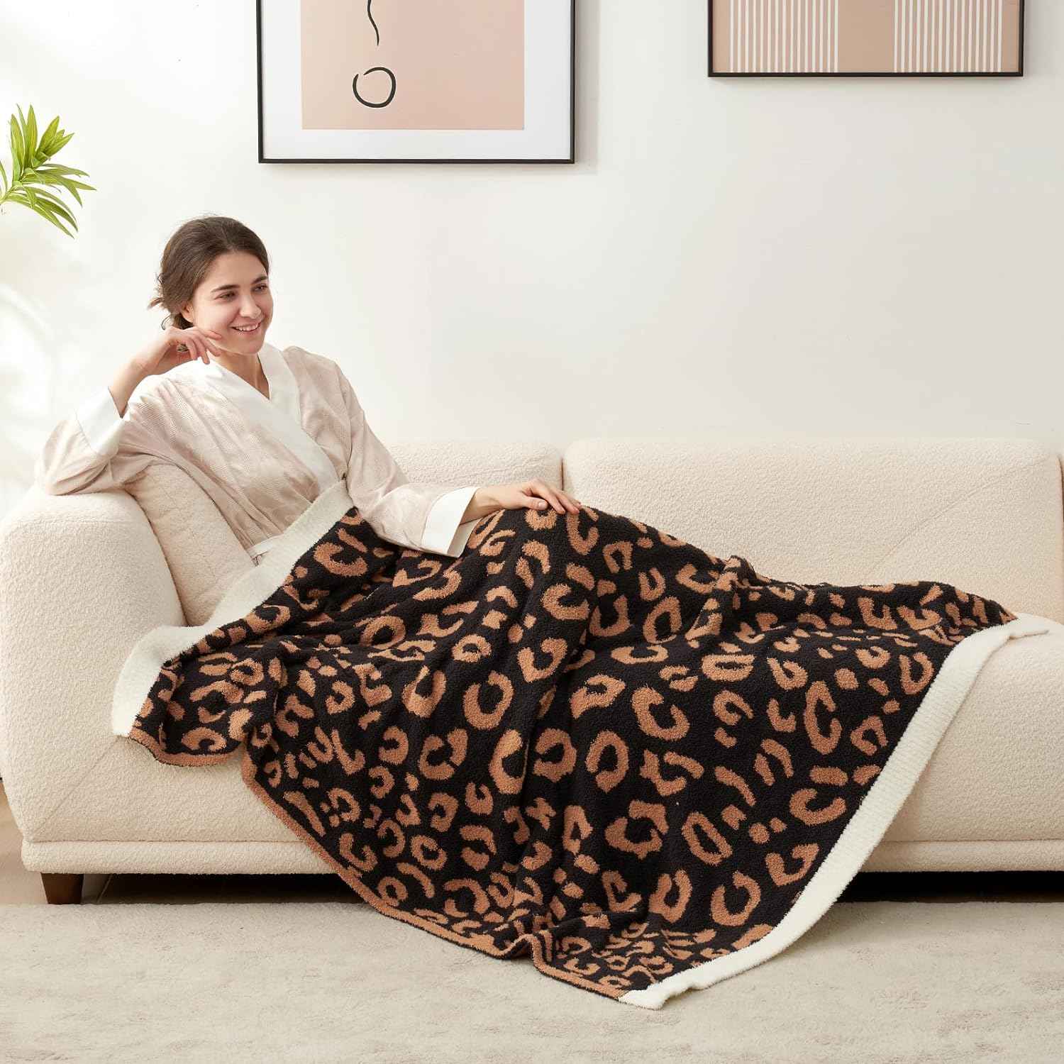 Ultra Soft Leopard Blanket - Snuggle Sac - #Color_Black