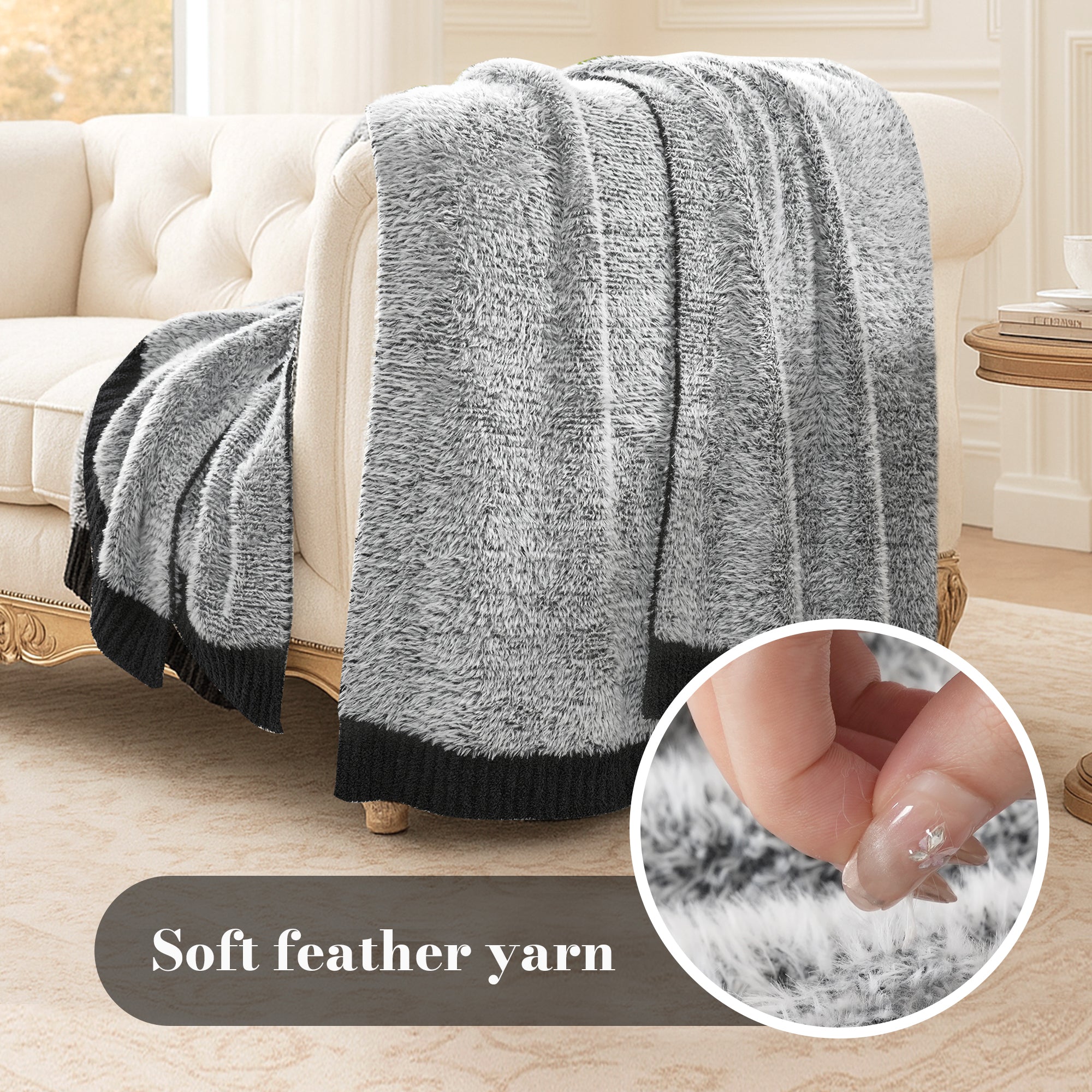 SnugCozy Ultrasoft Faux Fur Knit Throw Blanket