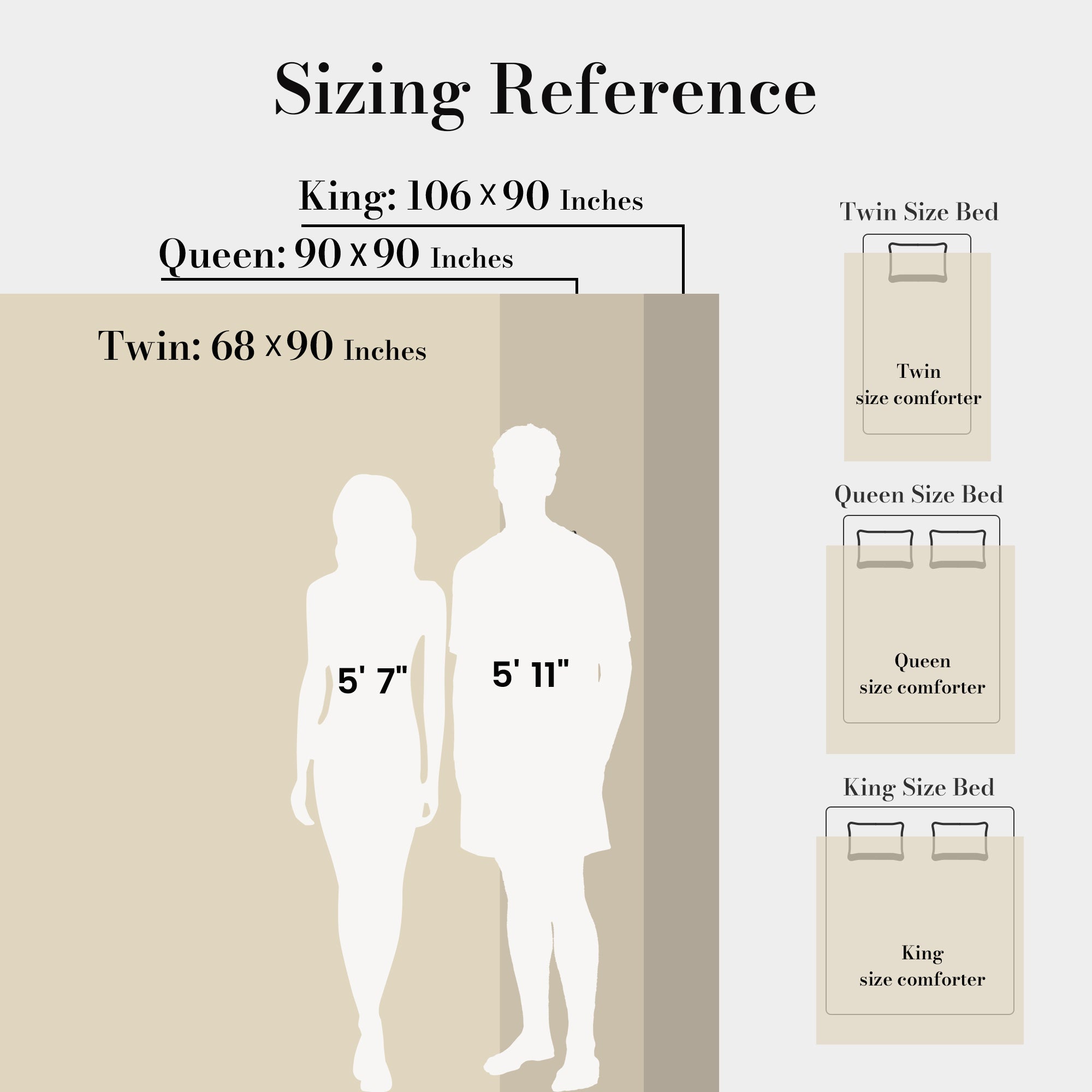 Snuggle Sac Winter Jacquard Cuddle Soft Waffle Comforter Set with a chart of size reference#color_Khaki