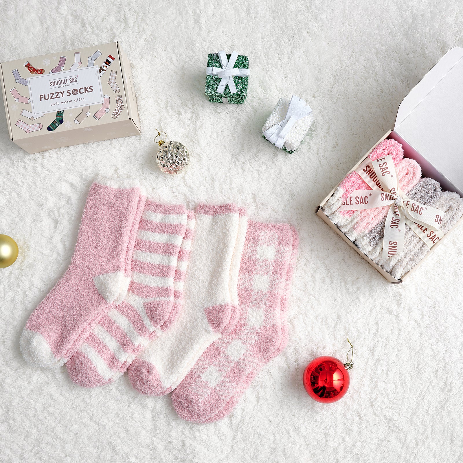 SnuggleChic Women Checkered & Striped Socks 4 Pairs