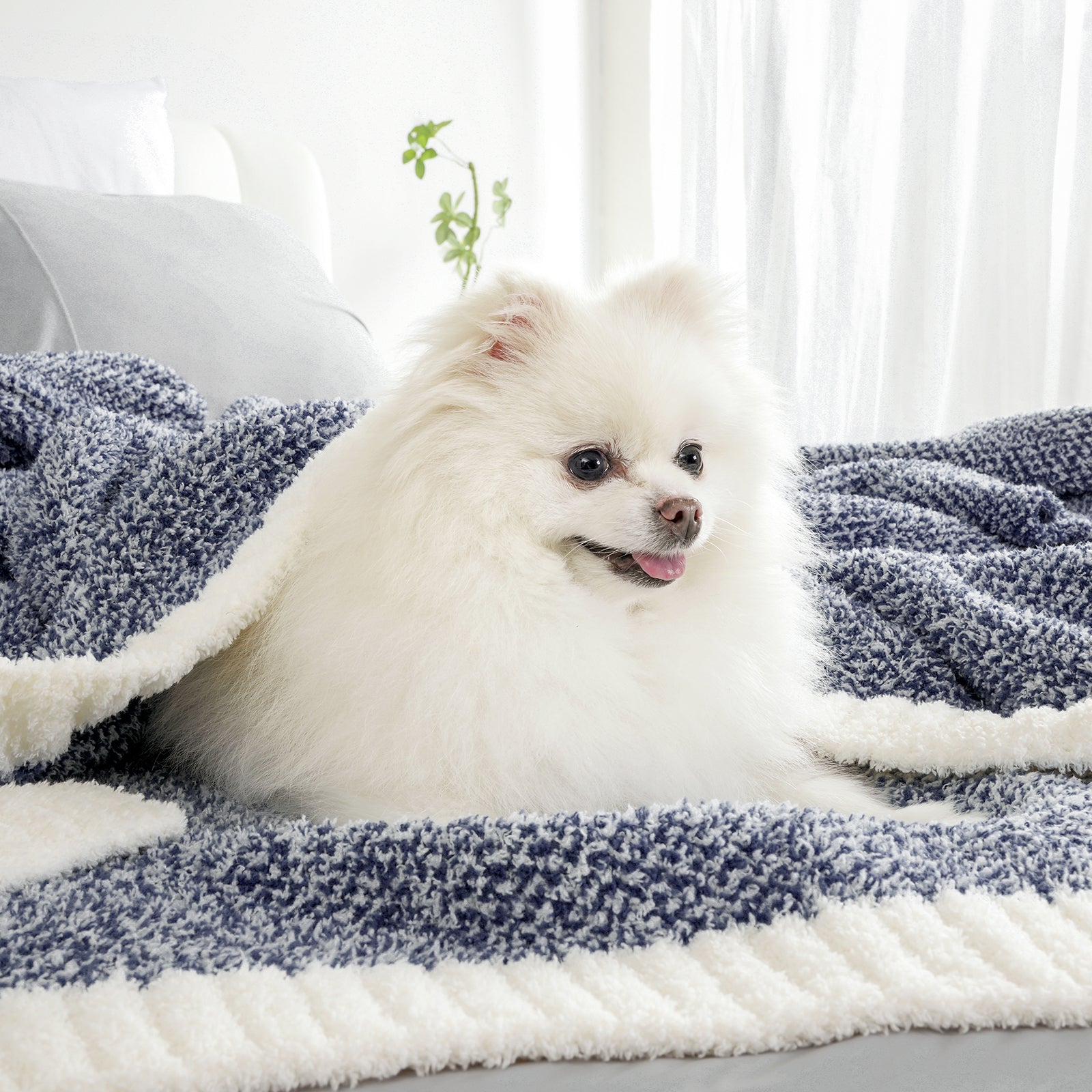 Heather Throw Blanket - Snuggle Sac - #Color_Dark Blue