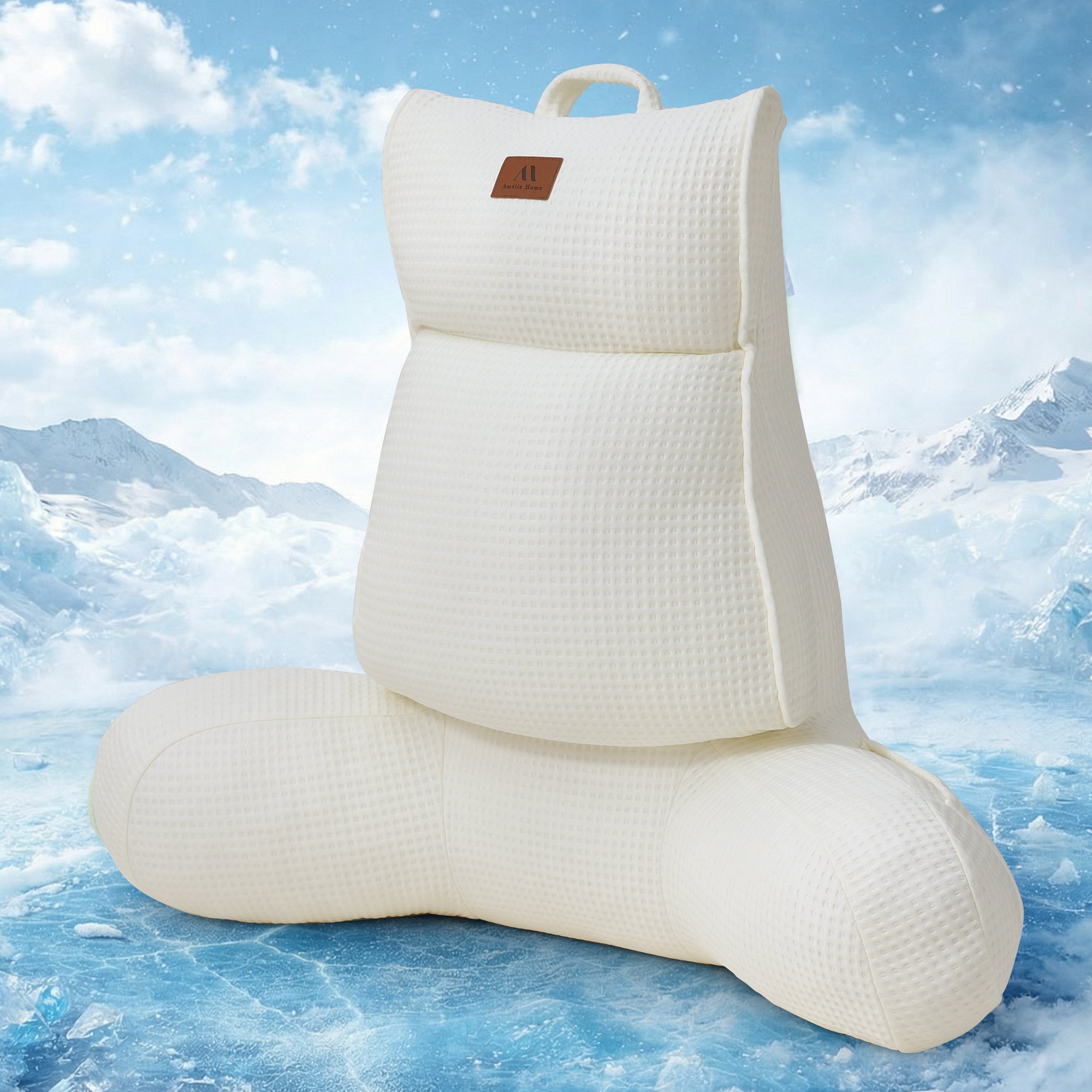 Front view of larger size Snuggle Sac backrest pillow#Color_Ivory