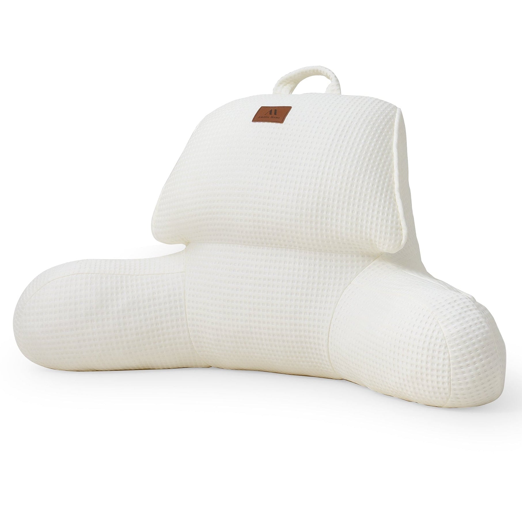 Front view of ivory Snuggle Sac backrest pillow on a white background#Color_Ivory