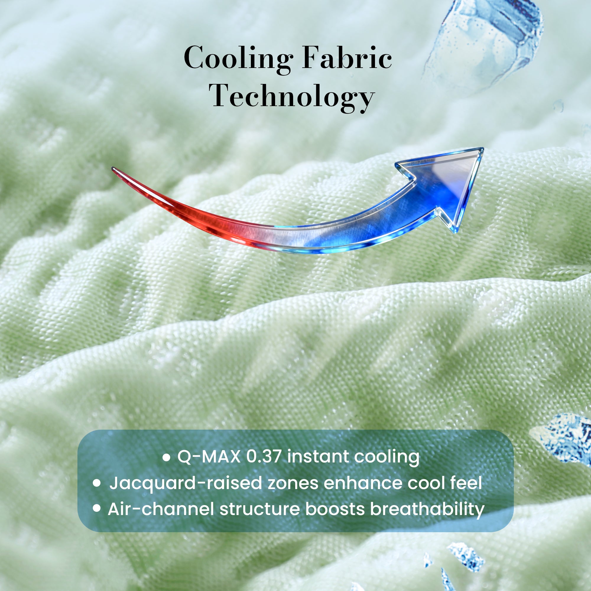 Close up of waffle cooling fabric,perfect for hot sleepers.#Color_Sage Green
