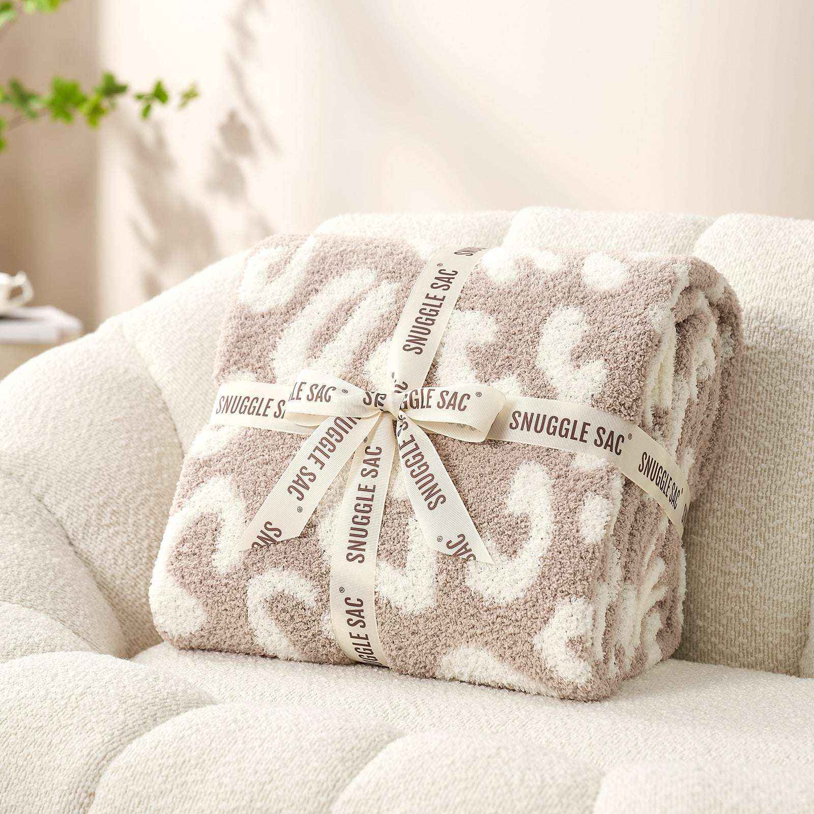 Ultra Soft Leopard Blanket - Snuggle Sac - #Color_Beige